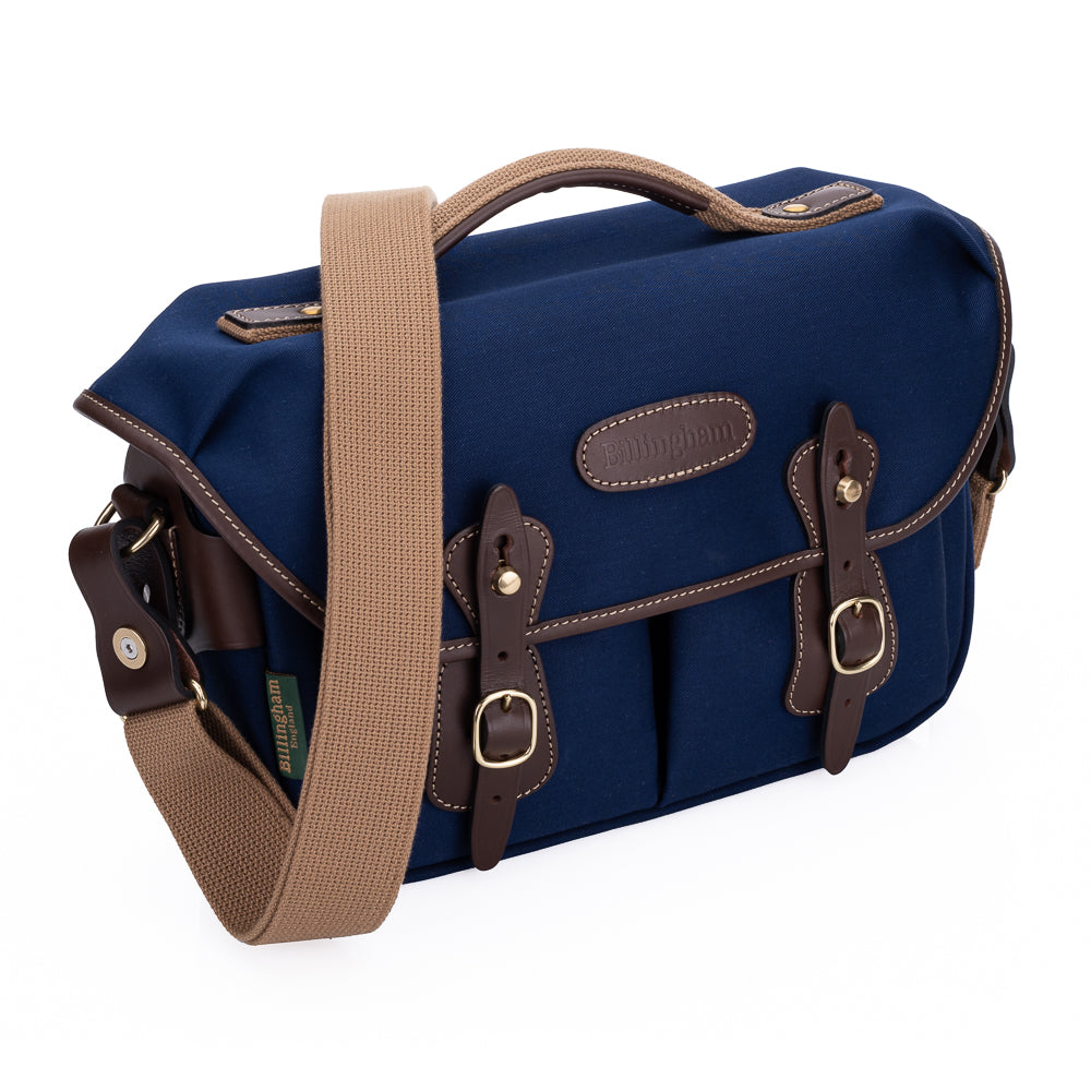Billingham Hadley Pro Small Camera Bag - Navy Canvas Waterproof DSLR Shoulder Bag for Travel & Photography