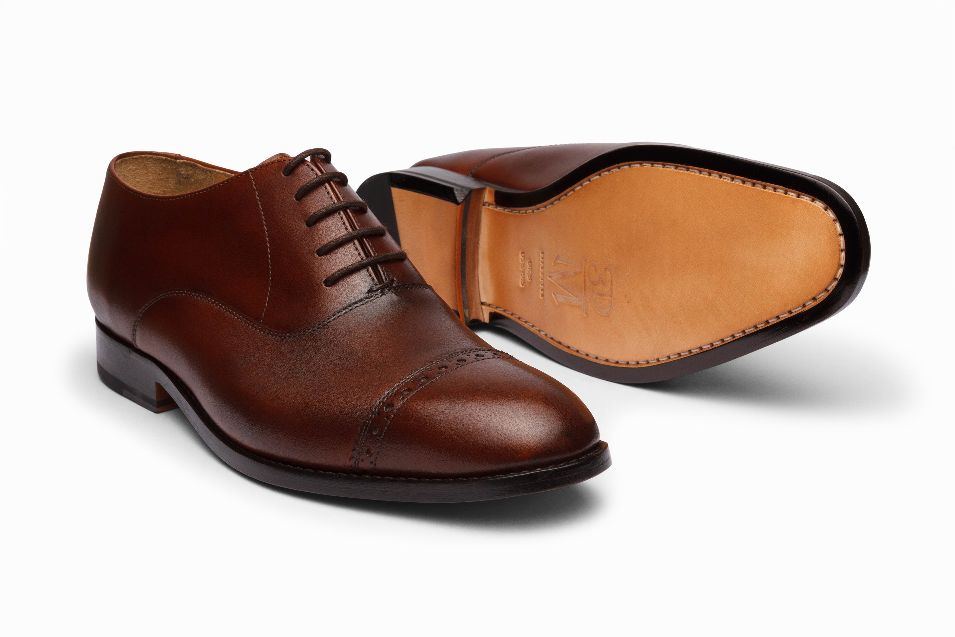 Stylish Brown Quarter Brogue Oxford Shoes for Men - Perfect for Business, Formal Events & Office Wear