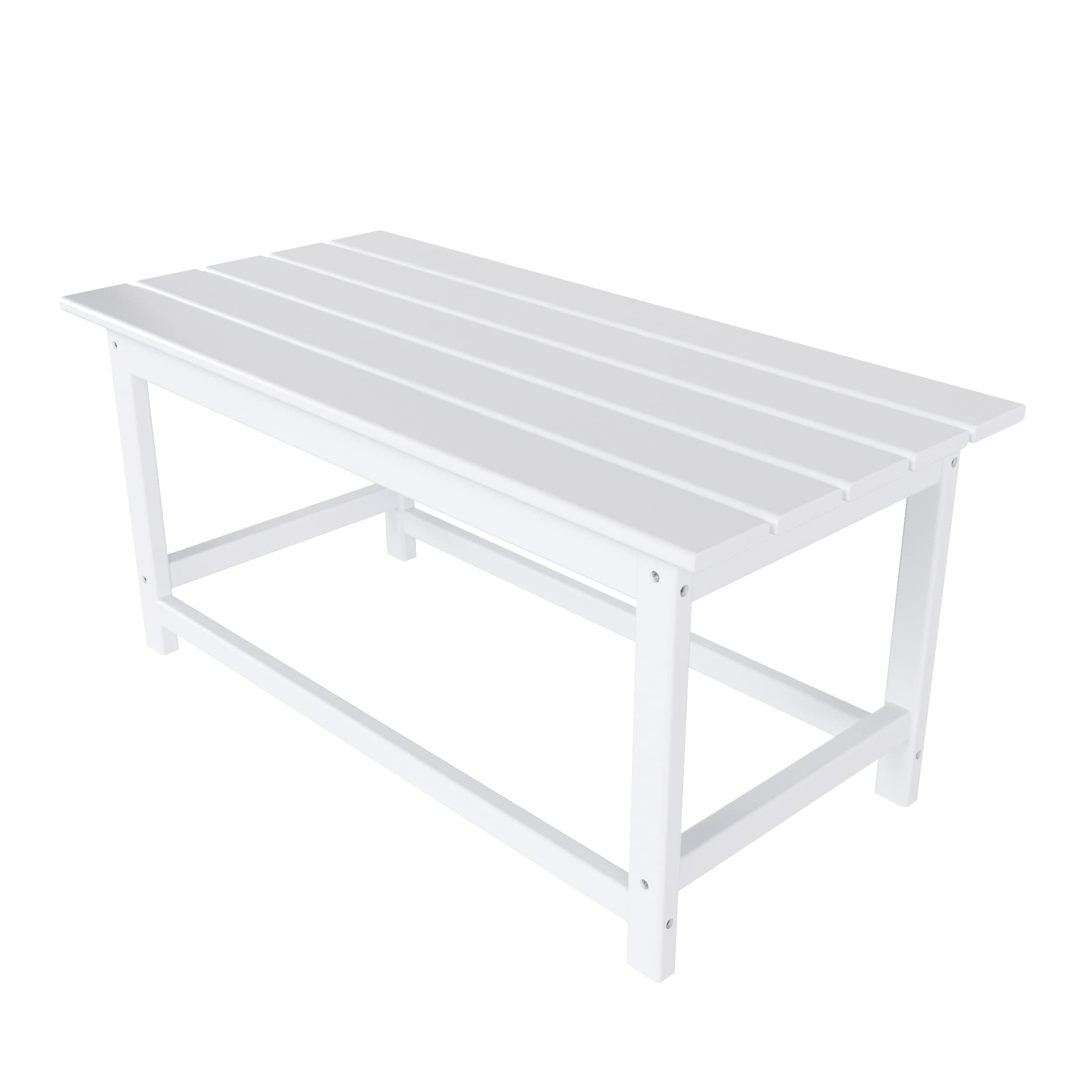 **HDPE Outdoor Drink Table - Weather Resistant Adirondack Conversation Table for Patio, Porch, Balcony, Poolside & Backyard - White Accent Table for Seaside & Outdoor Relaxation**