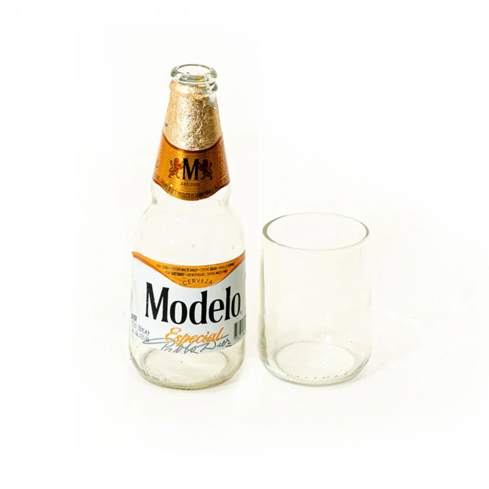 Eco-Friendly Reclaimed Clear Glass Bottle Set of 4 - Perfect for Water, Juice & Cocktails | Sustainable Drinkware for Home, Bar & Restaurant Use