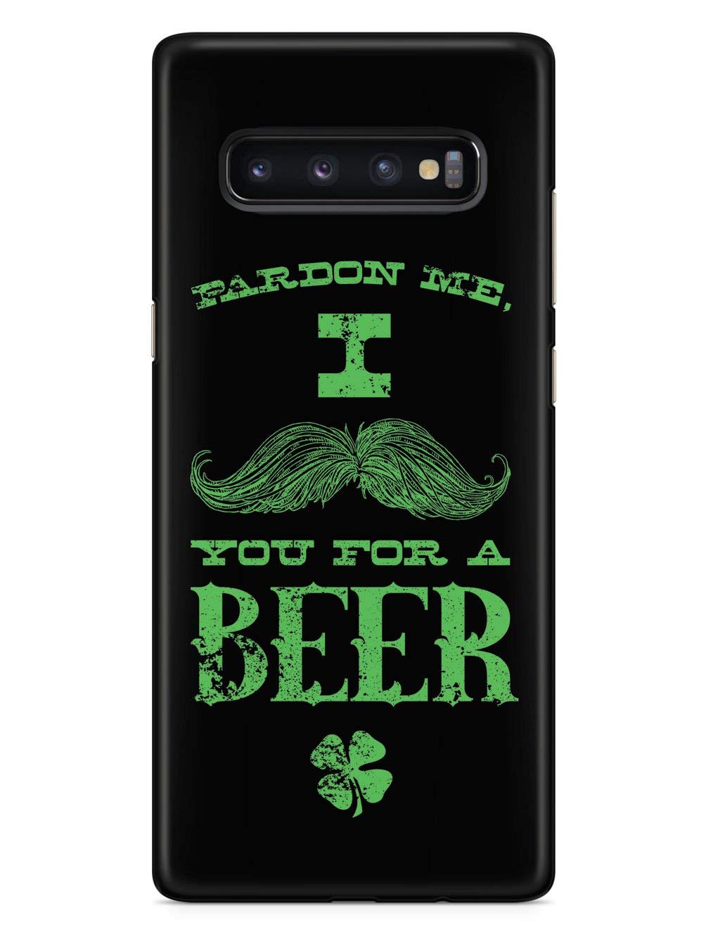 3D Textured Protective Phone Case for Samsung Galaxy S10 - Mustache You for a Beer Design - St. Patrick's Day Inspired - Durable Shockproof Cover for Everyday Use & Party Scenes