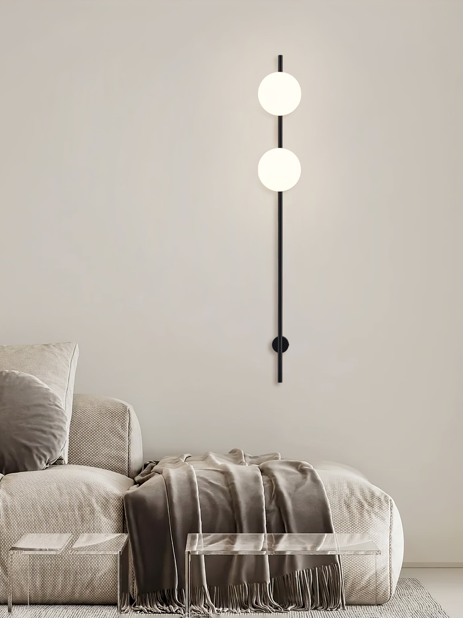 Modern Wall Sconce Lighting - Dimmable LED Wall Light Fixture for Bedroom, Living Room & Hallway - Elegant Home Decor Indoor Lighting (Brushed Nickel)