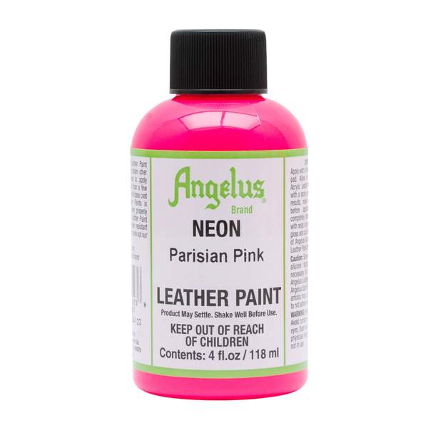 ANGELUS Neon Acrylic Leather Paint - 4 fl oz Bottle - Vibrant Colors for Leather Shoes, Bags & DIY Crafts - Perfect for Customizing Sneakers, Jackets & Accessories