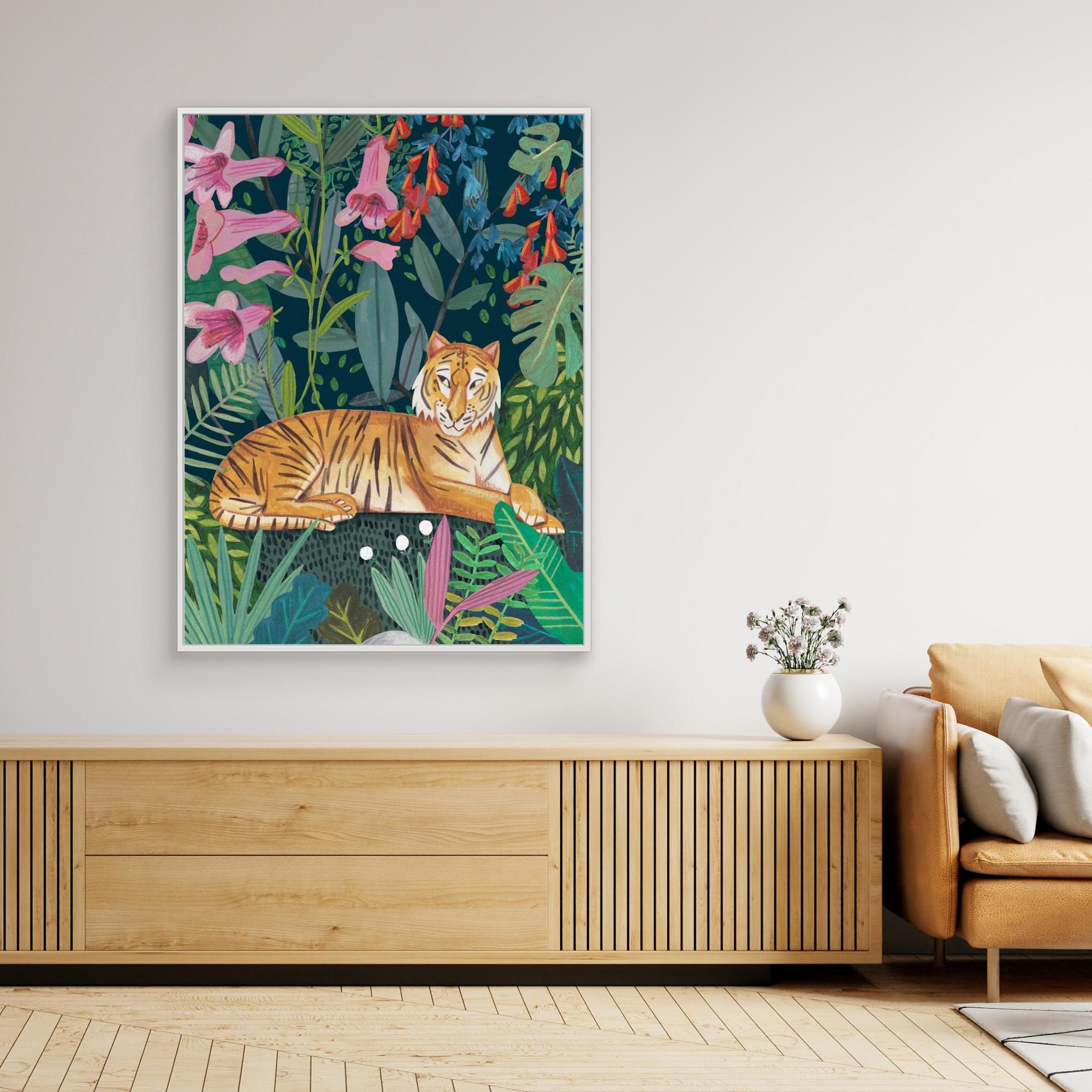 Premium Canvas Print - Tiger in the Jungle by Caroline Bonne Müller - Stunning Wildlife Wall Art for Living Room, Bedroom & Office Decor