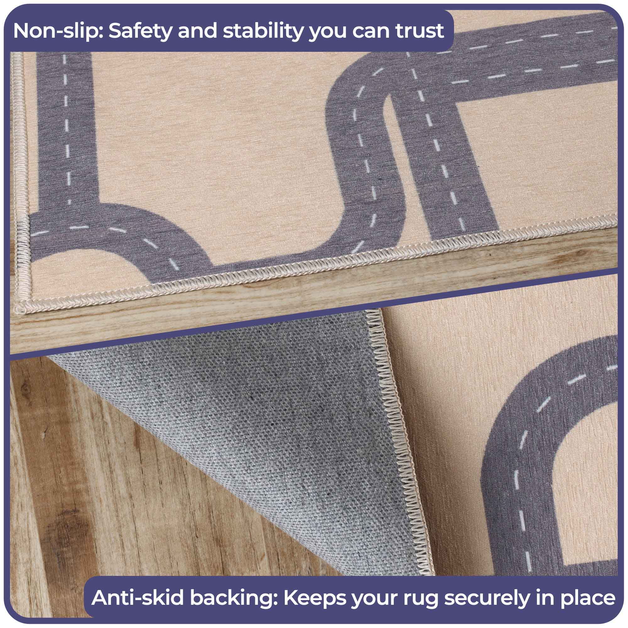 Non-Slip Kids Playroom Rug - Washable Nursery Carpet for Indoor Use | Safe Play Area Mat for Toddlers & Children | Perfect for Daycare, Bedroom, and Playroom Flooring