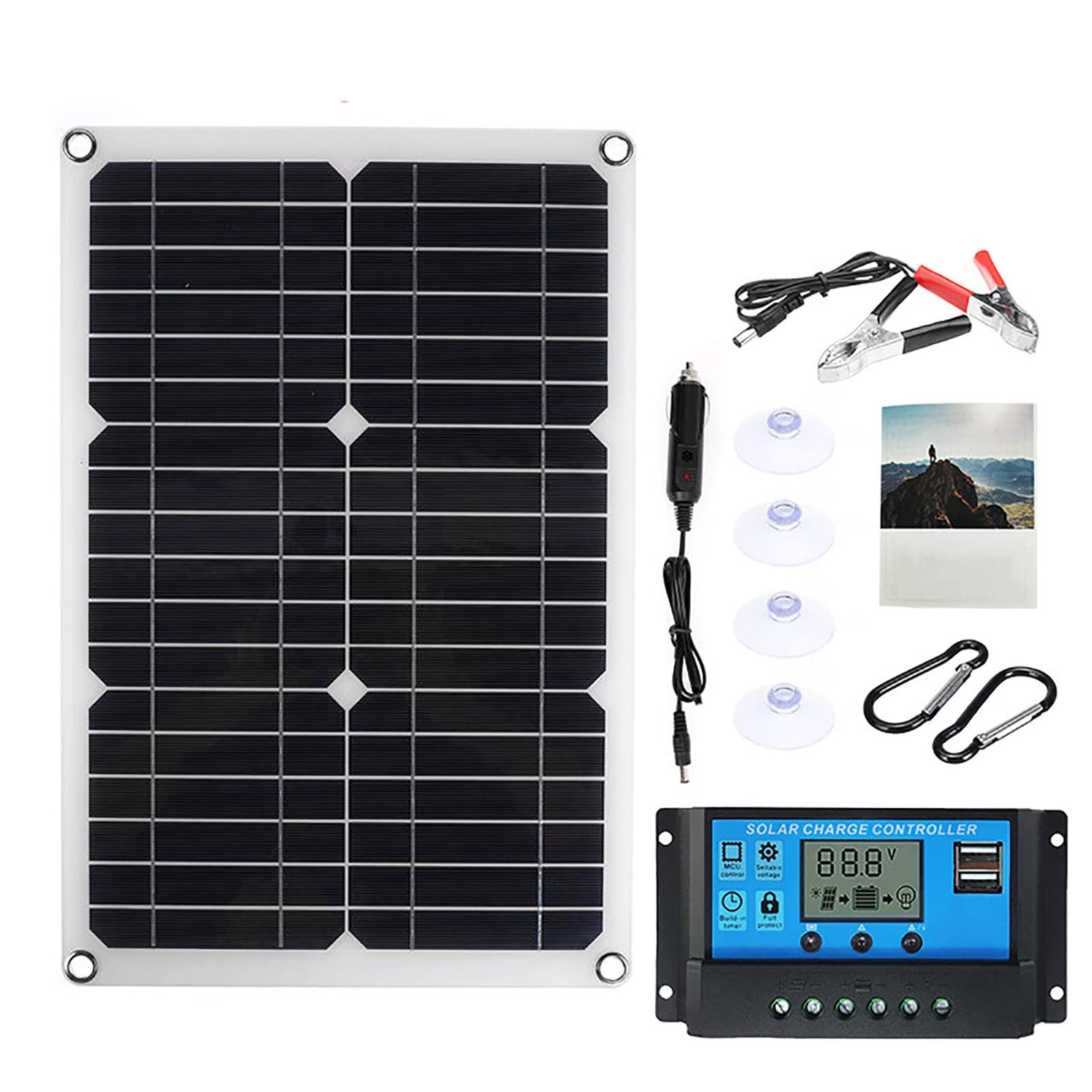 30W Flexible Monocrystalline Solar Panel Kit - 18V Waterproof High-Efficiency Solar Module with Charge Controller for Boats, Cars, Yachts, RVs & Off-Grid Power - Perfect for Marine, Camping & Emergency Backup