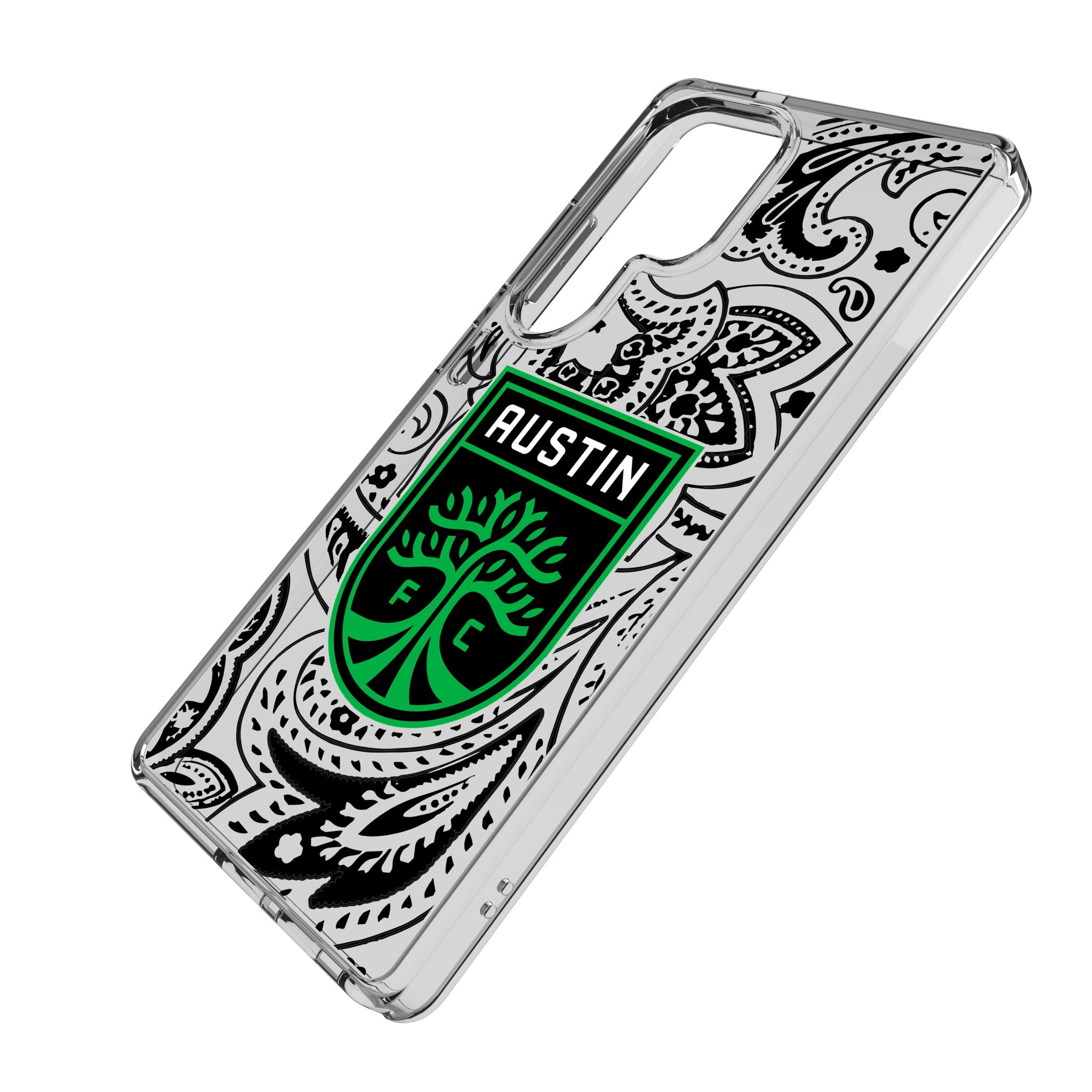 Austin FC Paisley Clear Phone Case for Samsung Galaxy S21/S22/S23 - Slim Protective Cover with Team Logo - Perfect for Fans, Game Days & Everyday Use