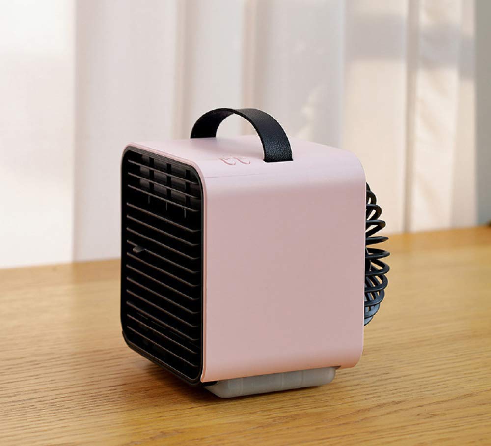 Yisupp 3-in-1 Portable Air Cooler with Humidifier & LED Night Light - Mini USB Personal Space Cooler for Office, Home, Car, Hotel & Camping - Pink | Desktop Cooling Fan for Summer & Hot Weather