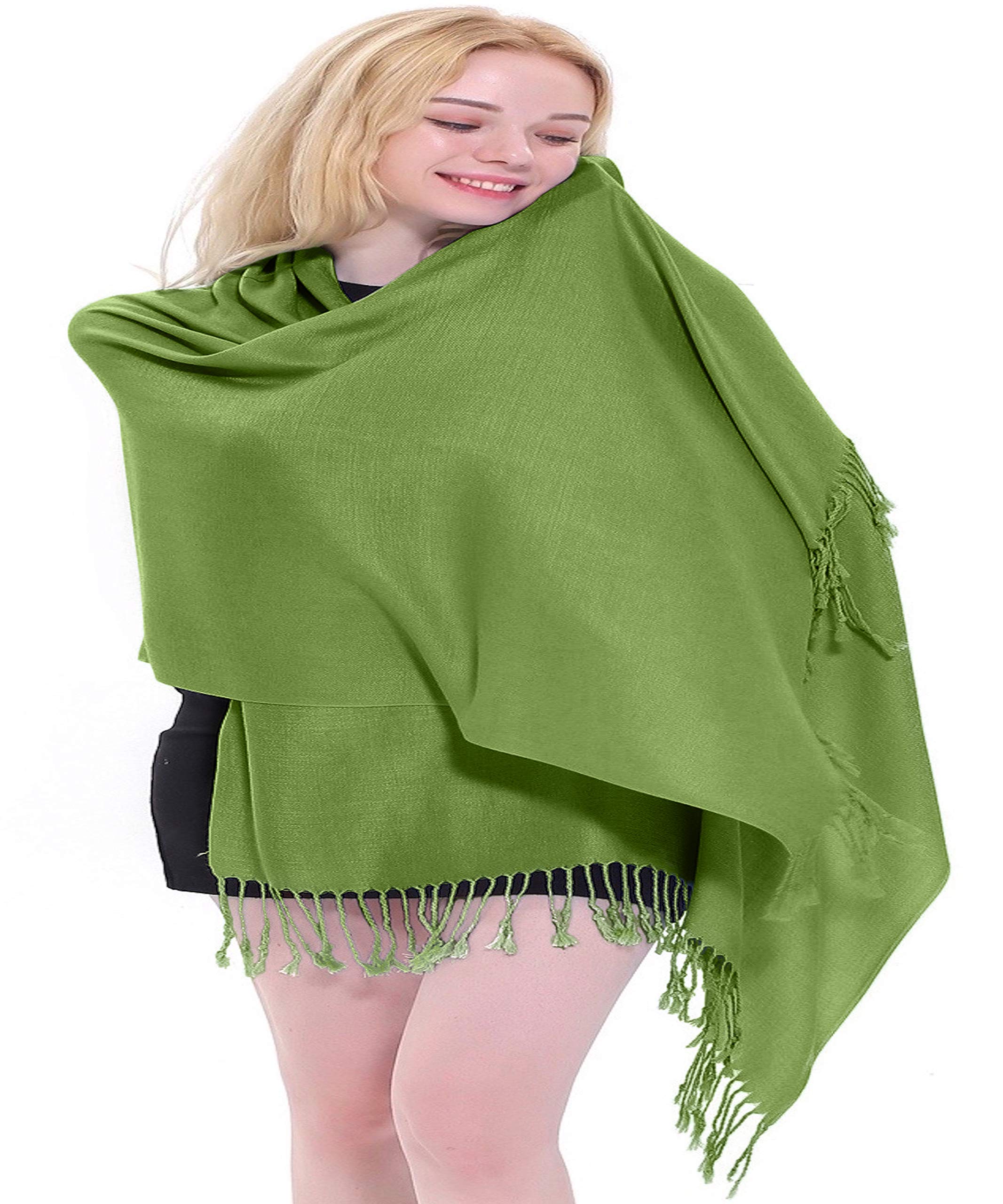 Premium Solid Color Nepalese Pashmina Shawl Scarf - Soft Cashmere Wrap Stole for Women, Head Scarf & Fashionable Throw - Perfect for Winter, Weddings & Gift Giving