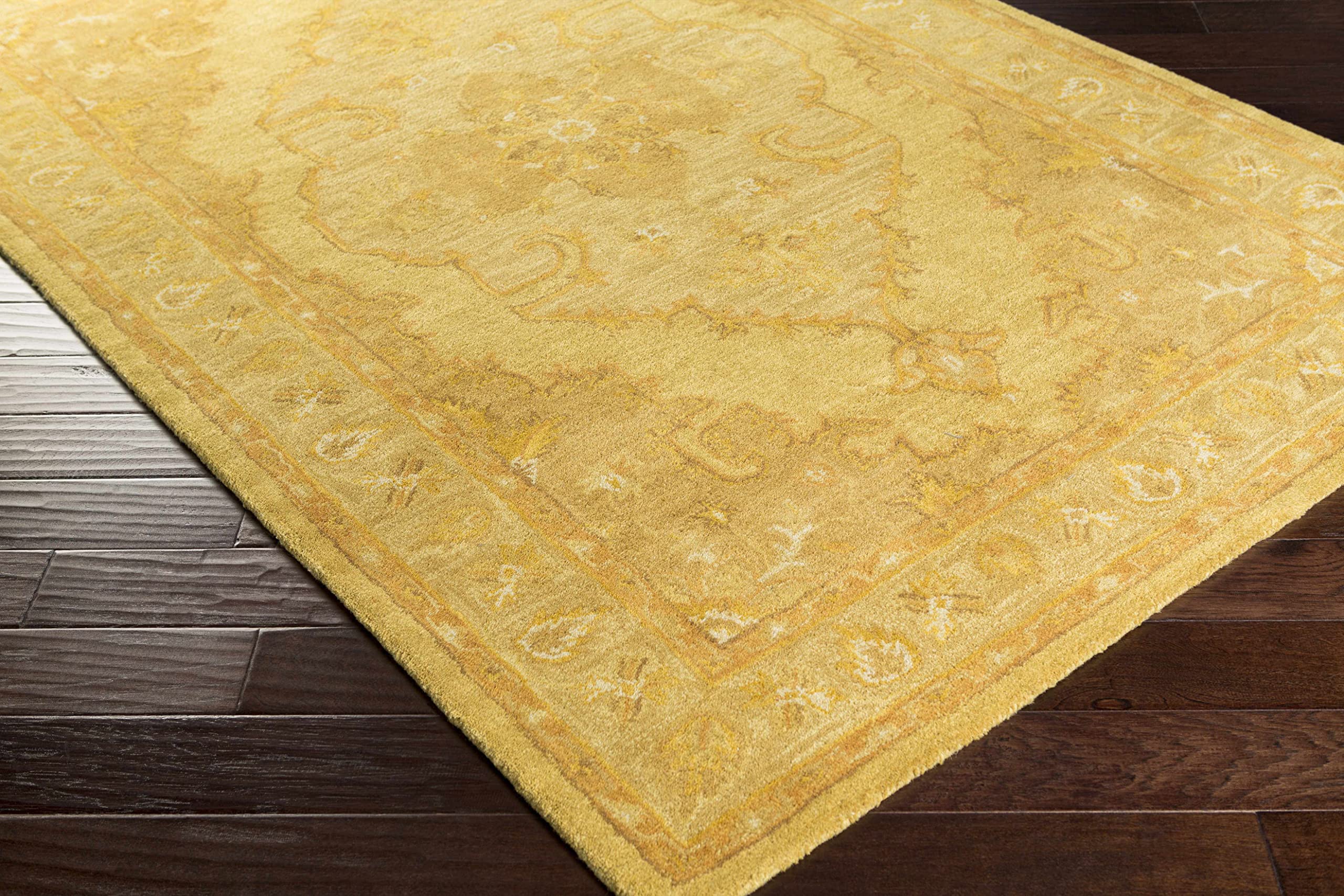 Hauteloom Kapowsin Wool Area Rug for Living Room & Bedroom - Updated Traditional Design in Brown & Red - 8' Round - Soft & Durable Floor Covering for Home Decor