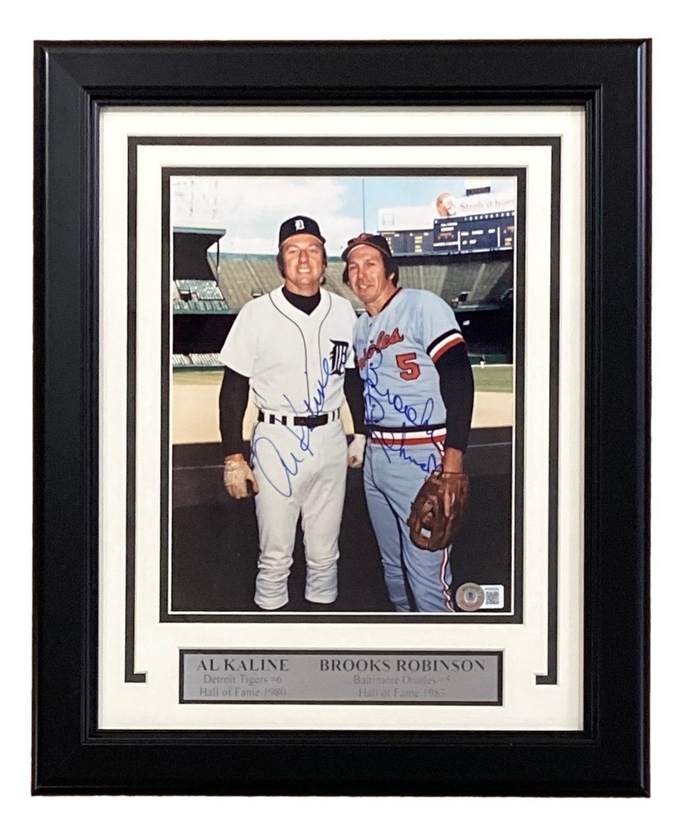 Autographed Al Kaline & Brooks Robinson 8x10 MLB Baseball Photo - Framed Collectible for Sports Memorabilia & Man Cave Decor