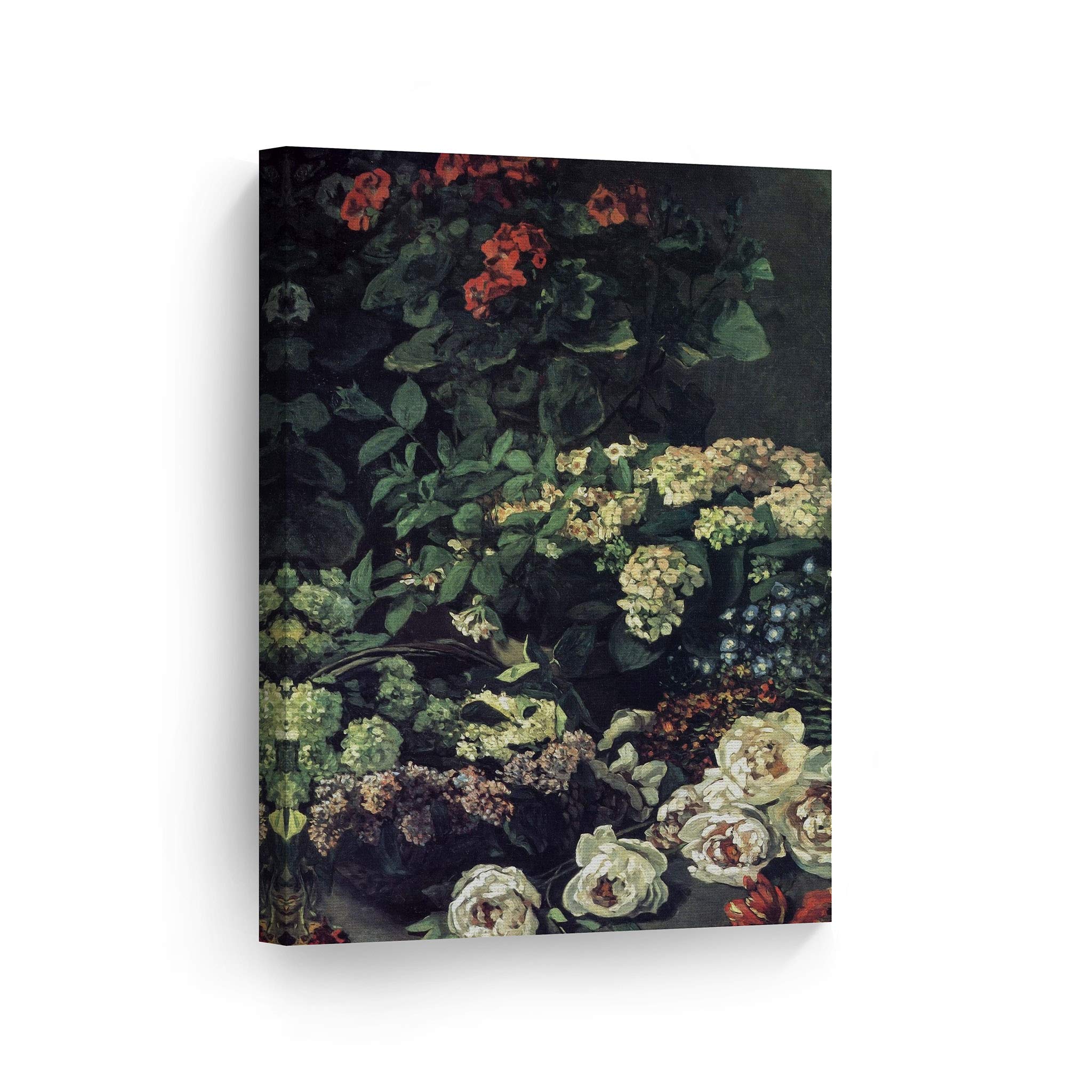 Claude Monet Spring Flowers Canvas Wall Art Print - Famous Oil Painting Reproduction, Modern Home Decor, Ready to Hang (36x24 Inches) - Perfect for Living Room, Bedroom & Office Decor | Made in USA