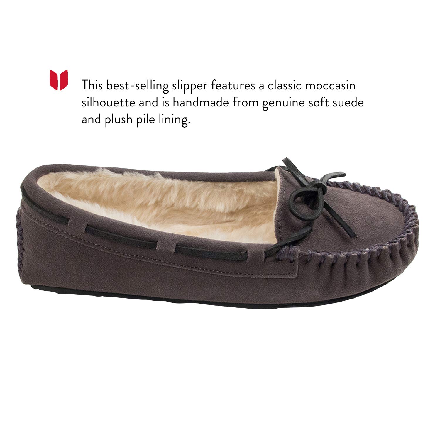Minnetonka Women's Cally-Wide Moccasin Shoes - Soft Leather Slip-On Comfort for Casual Wear & Outdoor Adventures