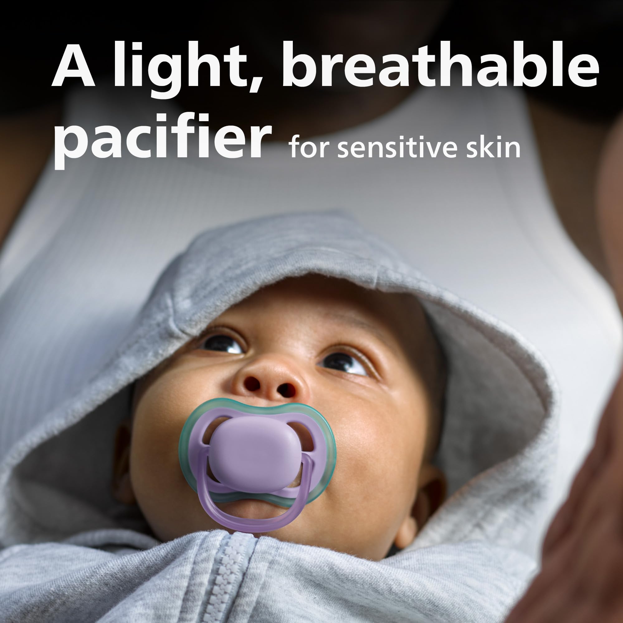 Philips Avent Ultra Air Pacifier - 4-Pack Lightweight & Breathable Baby Soothers for 6-18 Months | BPA-Free, Includes Sterilizer Carry Case (SCF085/52) | Perfect for Daycare, Travel & Comforting Fussy Babies