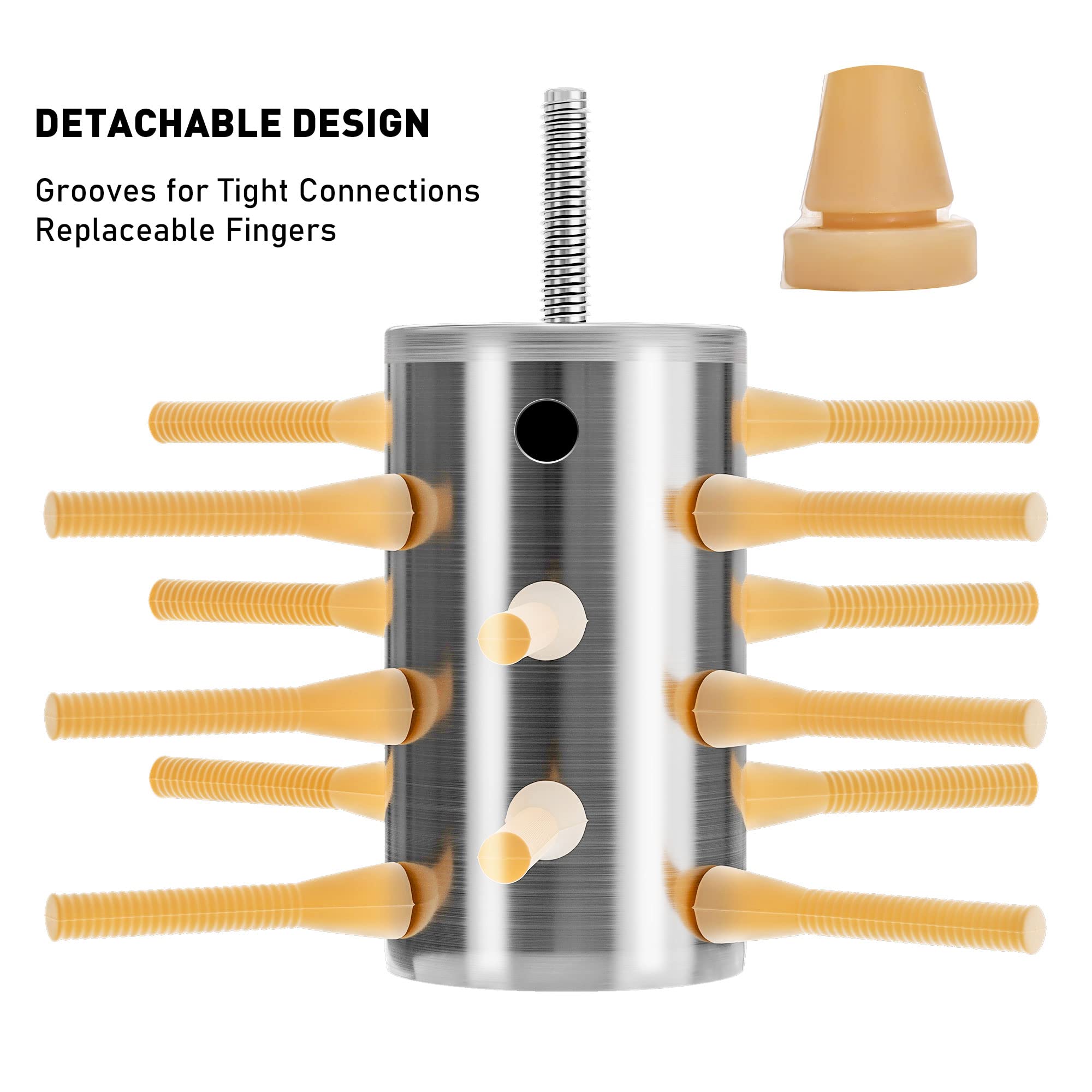 Stainless Steel 18-Finger Chicken Plucker Drill Attachment - Feather Remover Machine for Small Chickens, Quails & Pigeons | Perfect for Home Poultry Processing & Small Farm Use