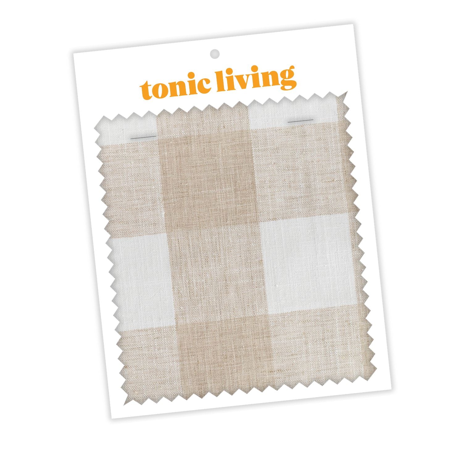 Oliver Check Natural Fabric Swatches - Premium Textile Samples for Sewing, Quilting & DIY Projects - Perfect for Crafting, Upholstery & Home Decor