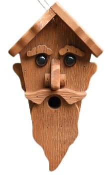 Rustic Wizard Birdhouse - Handmade Amish Mushroom Wood House for Garden Decor & Outdoor Bird Watching