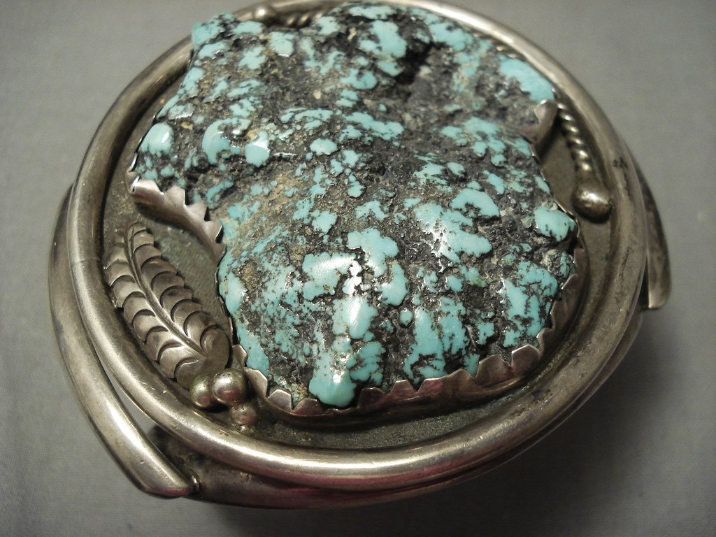 Vintage Navajo Turquoise Boulder Silver Bracelet - 153g Native American Jewelry, Handcrafted Old West Style for Boho Fashion & Western Outfits