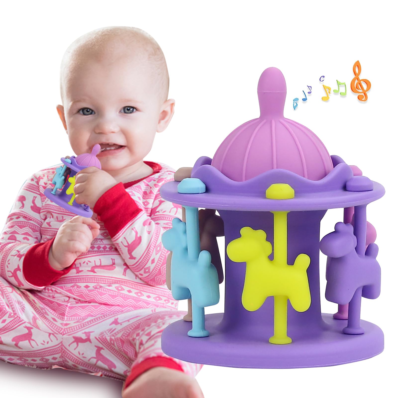 DDMY Baby Teether Toy - Safe Silicone Rattle for 0-12 Months | Soothing Teething Relief | Perfect Gift for Infants