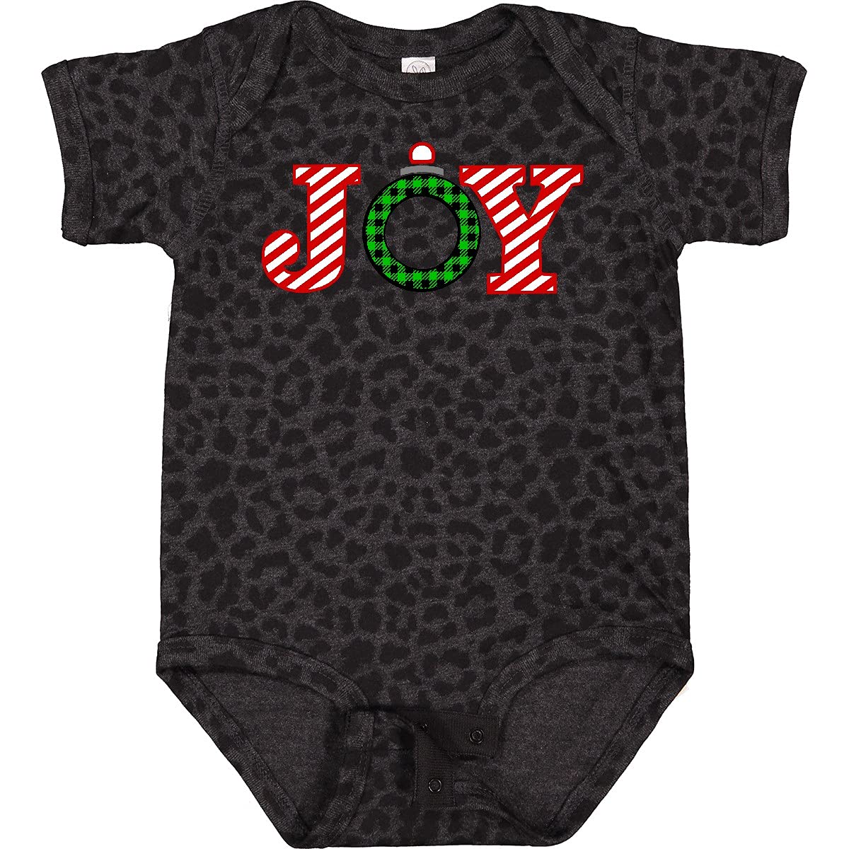 Inktastic Joy Christmas Ornament Baby Bodysuit - Candy Cane Stripes Holiday Outfit for Infants - Perfect for Christmas Photos, Family Gatherings & Festive Celebrations