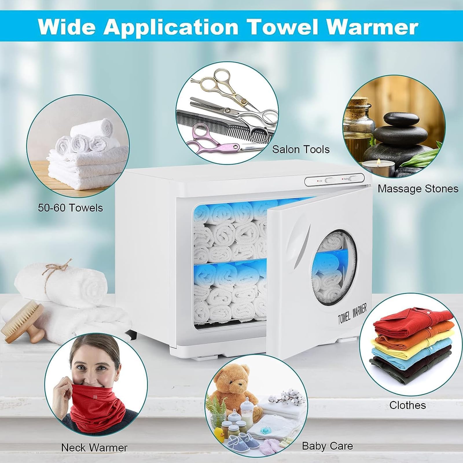 Premium 23L Large Capacity Spa Towel Warmer - Fast Heating Professional 2-in-1 Hot Towel Cabinet for Facials, Salon, Barber, Gym & Home Use | Perfect for Spas, Hotels & Wellness Centers (White)