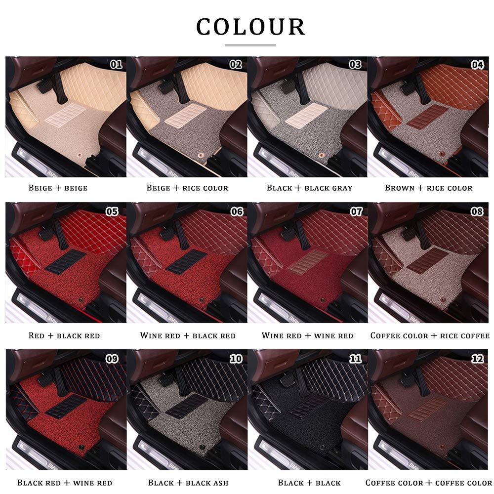 SureKit Custom Fit Car Floor Mats for Chevy Blazer 1997-2002 & 2016-2019 Models | Double Layer PU Leather & PVC All-Weather Floor Liners | Non-Slip Front & Rear Car Mats (Beige/Beige Coffee) | Perfect for Daily Commuting, Road Trips & Off-Road Adventures