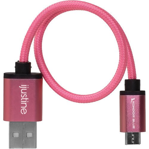 Kondor Blue iJustine Micro USB to USB A 10ft Charging & Sync Cable (Pink) - Fast Charging for Smartphones, Tablets & More | Perfect for Home, Office & Travel
