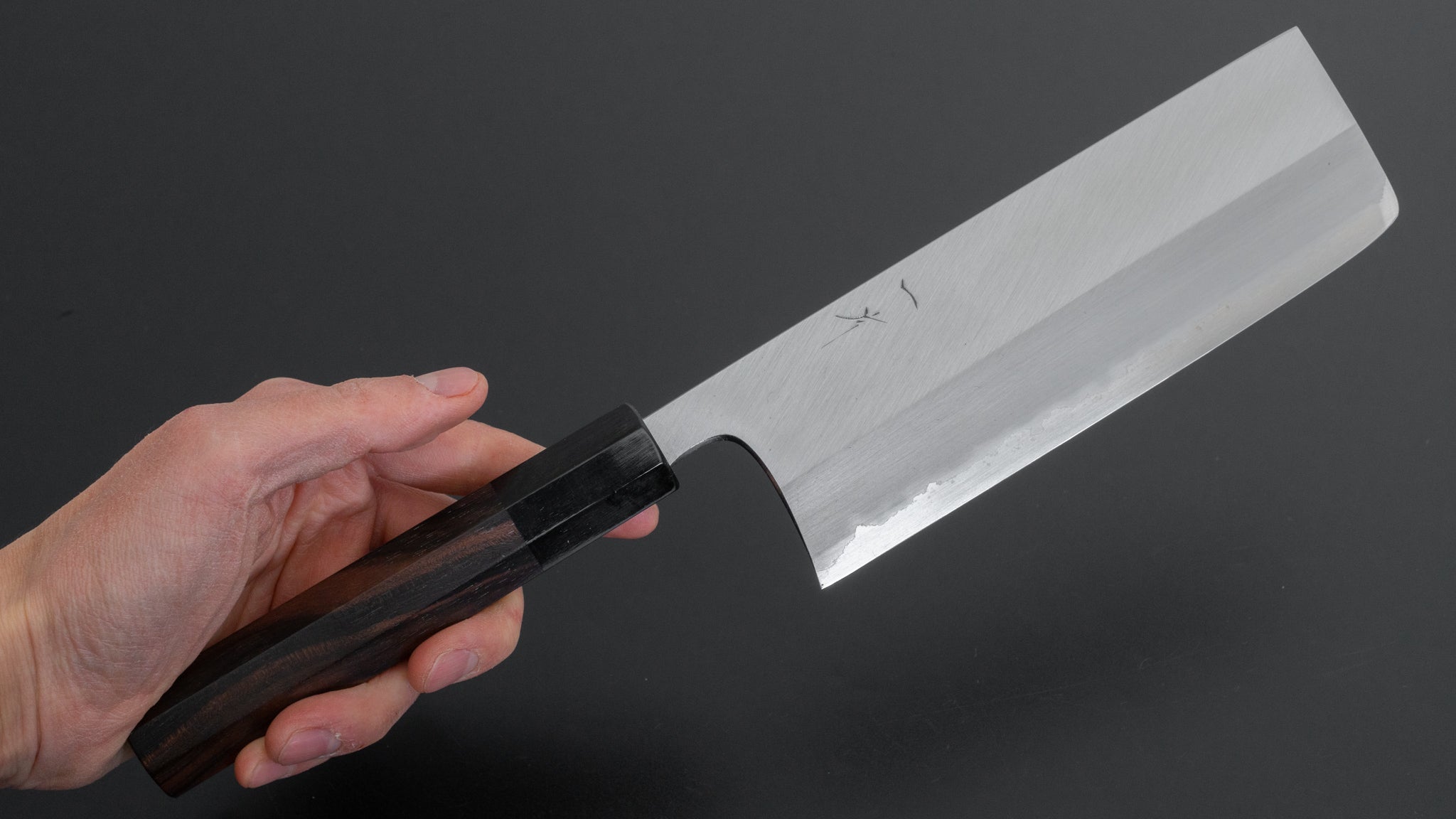 Hitohira Togashi White #1 Stainless Clad Migaki Nakiri 180mm Japanese Chef Knife with Taihei Makassar Ebony Handle - Perfect for Precision Vegetable Cutting & Slicing in Professional Kitchens & Home Cooking