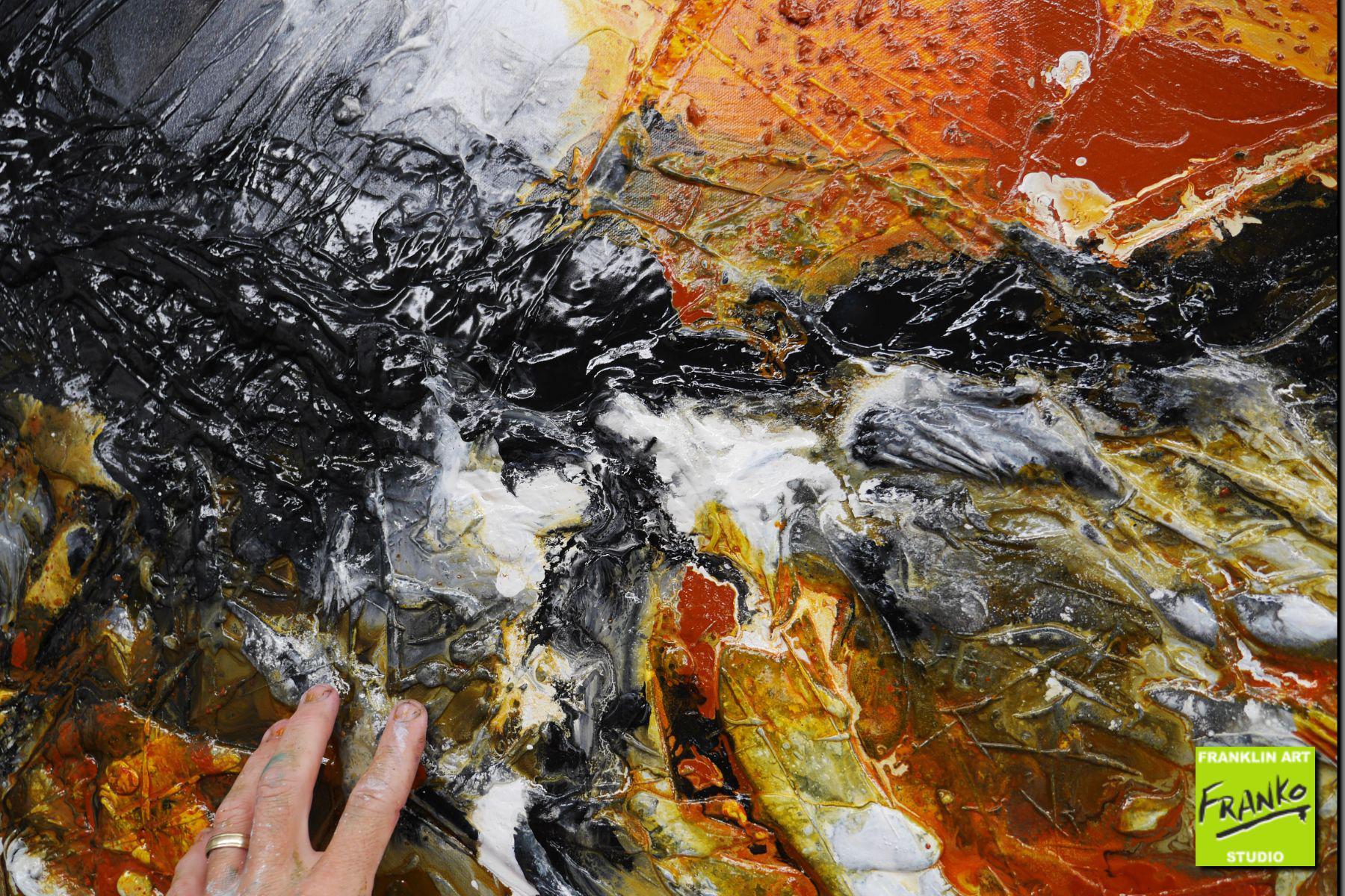 Sienna Storm 240cm x 100cm Black Textured Abstract Canvas Painting - Modern Wall Art for Living Room, Bedroom & Office Decor
