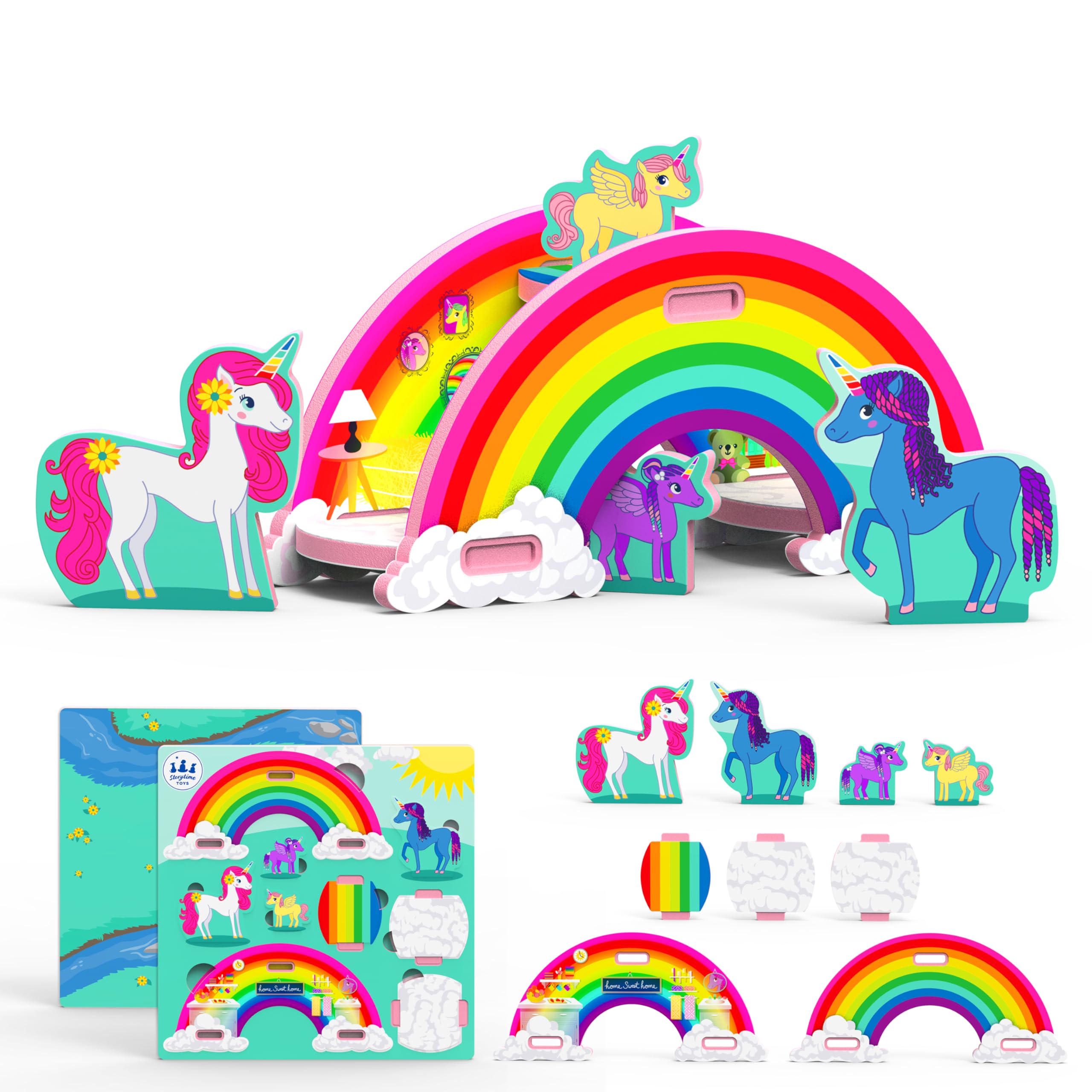STORYTIME TOYS Unicorn Rainbow Play Puzzle - Educational Kids Toy for Creative Play & Learning | Perfect for Birthday Gifts, Preschool Activities & Family Game Night