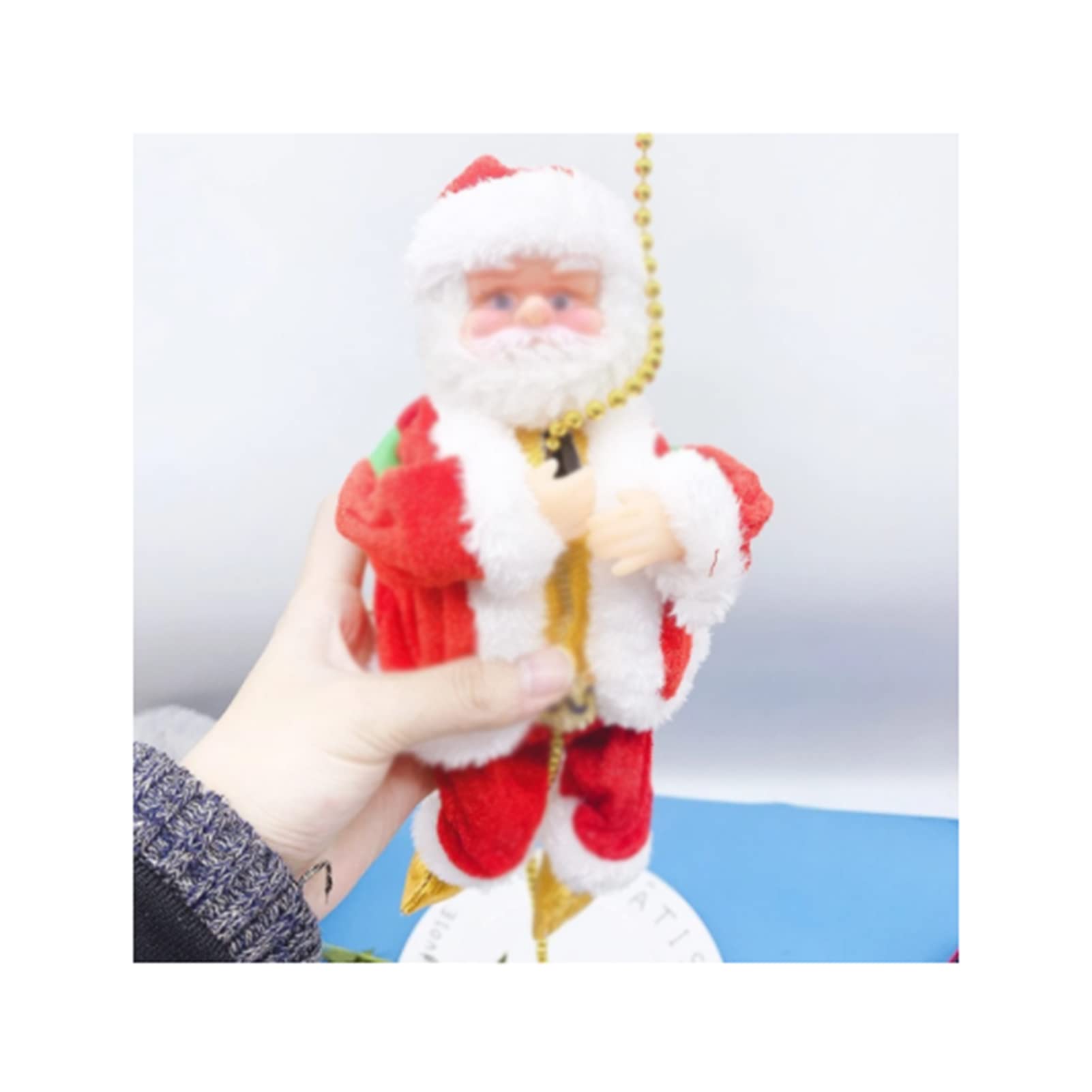 Electric Santa Climbing Ladder Toy - Animated Christmas Figurine Ornament with Bead Climbing Action - Fun Holiday Decoration & Gift for Kids & Adults - Perfect for Christmas Tree Decor, Home Decor, and Holiday Parties