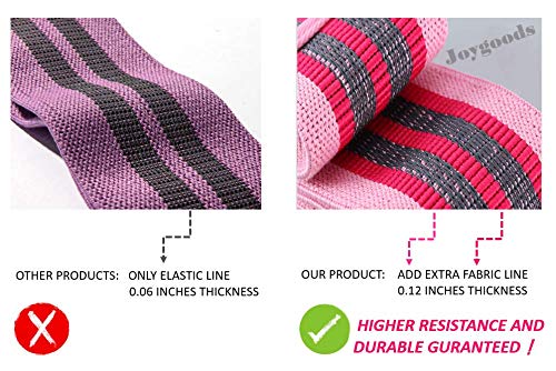 Premium Non-Slip Fabric Resistance Bands Set of 3 - Thick Wide Elastic Exercise Bands for Legs, Butt, Squat, Glute, Hip & Thigh Workouts - Perfect for Home Gym, Yoga, Pilates & Fitness Training
