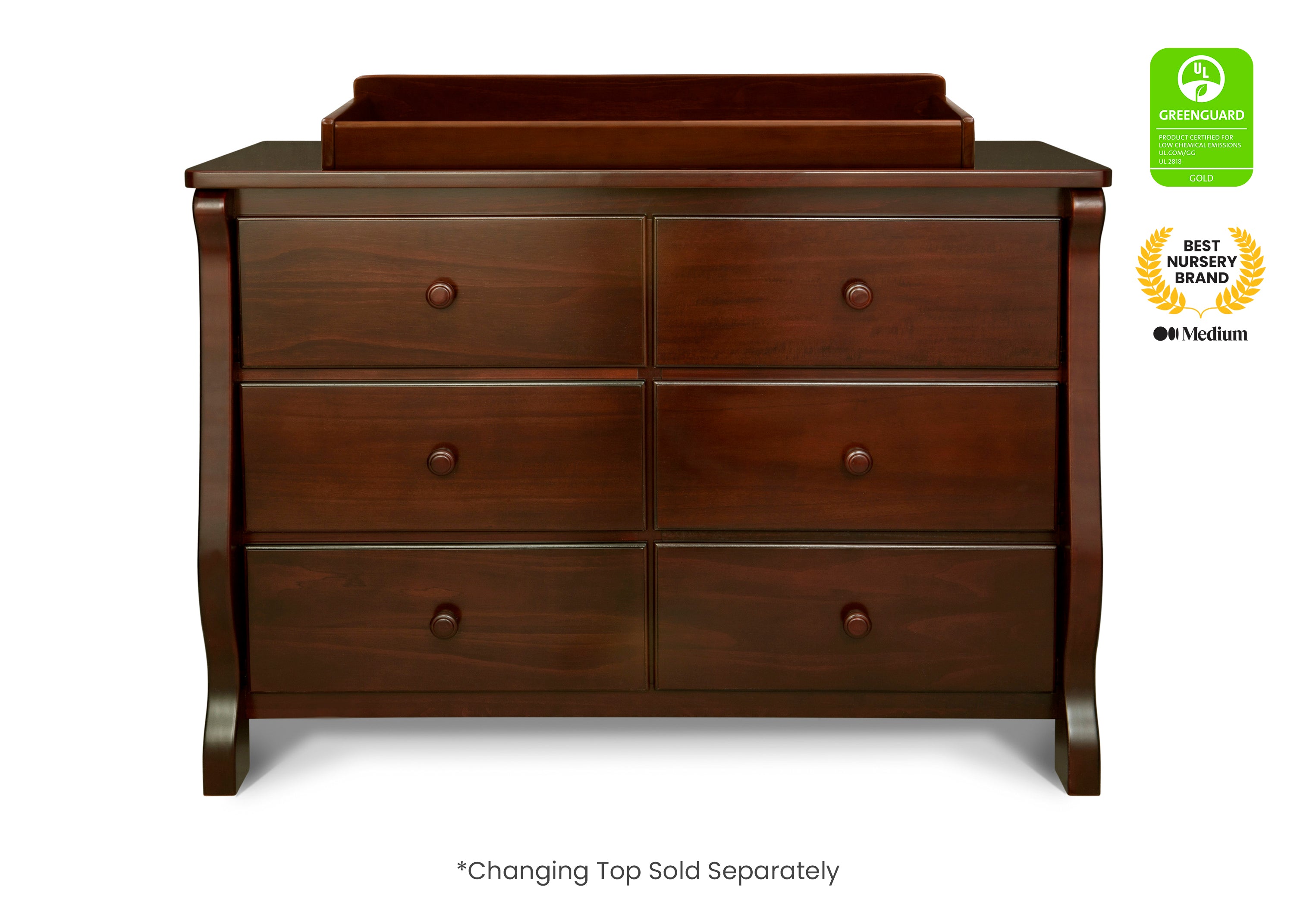 Canton Eclipse 6-Drawer Dresser with Interlocking Drawers - Sturdy Bedroom Storage for Clothes & Accessories - Perfect for Master Bedroom, Guest Room & Dorm Organization
