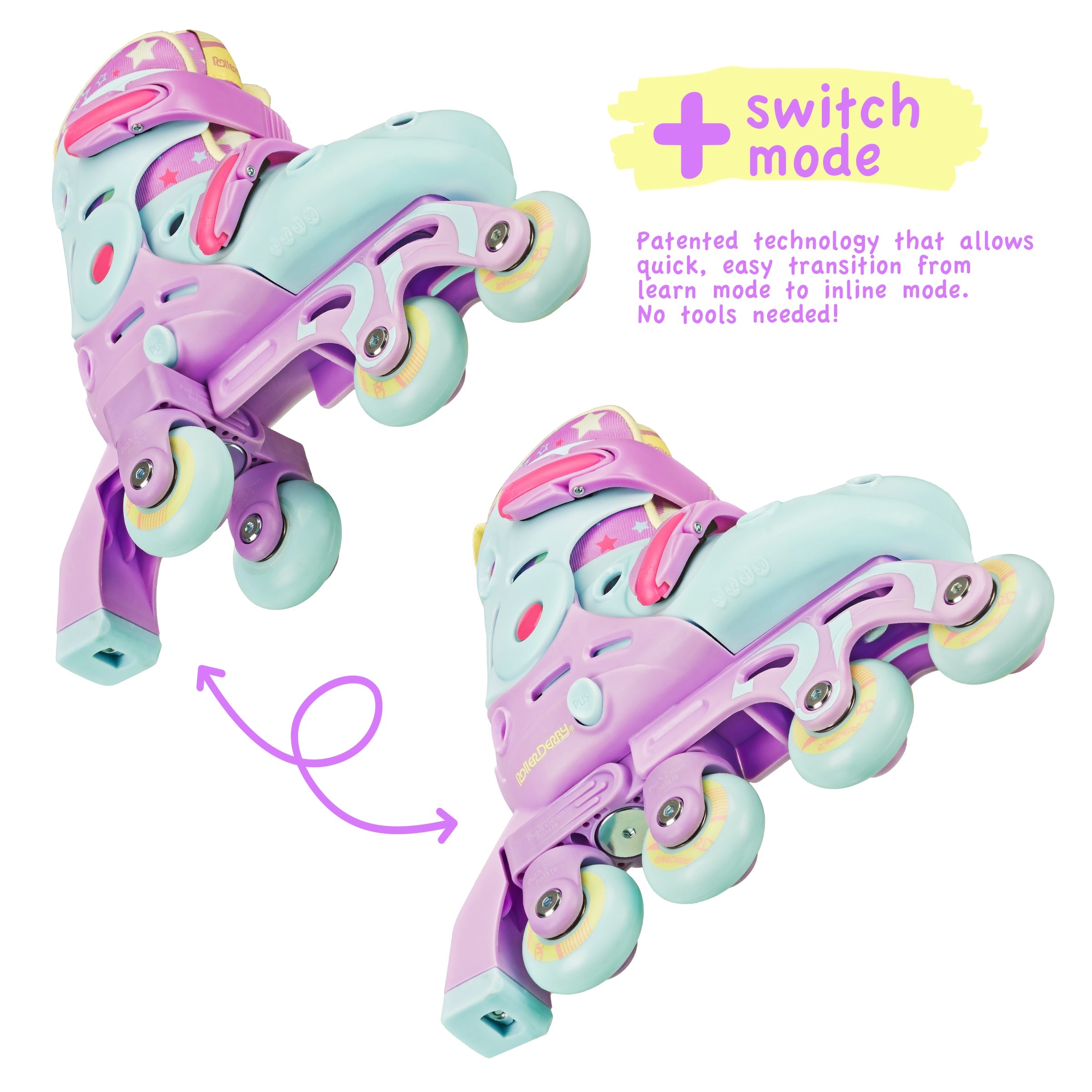 Adjustable Roller Skates for Girls - Switch Style with Light-Up Wheels - Perfect for Indoor & Outdoor Skating, Birthday Gifts, and Fun Exercise