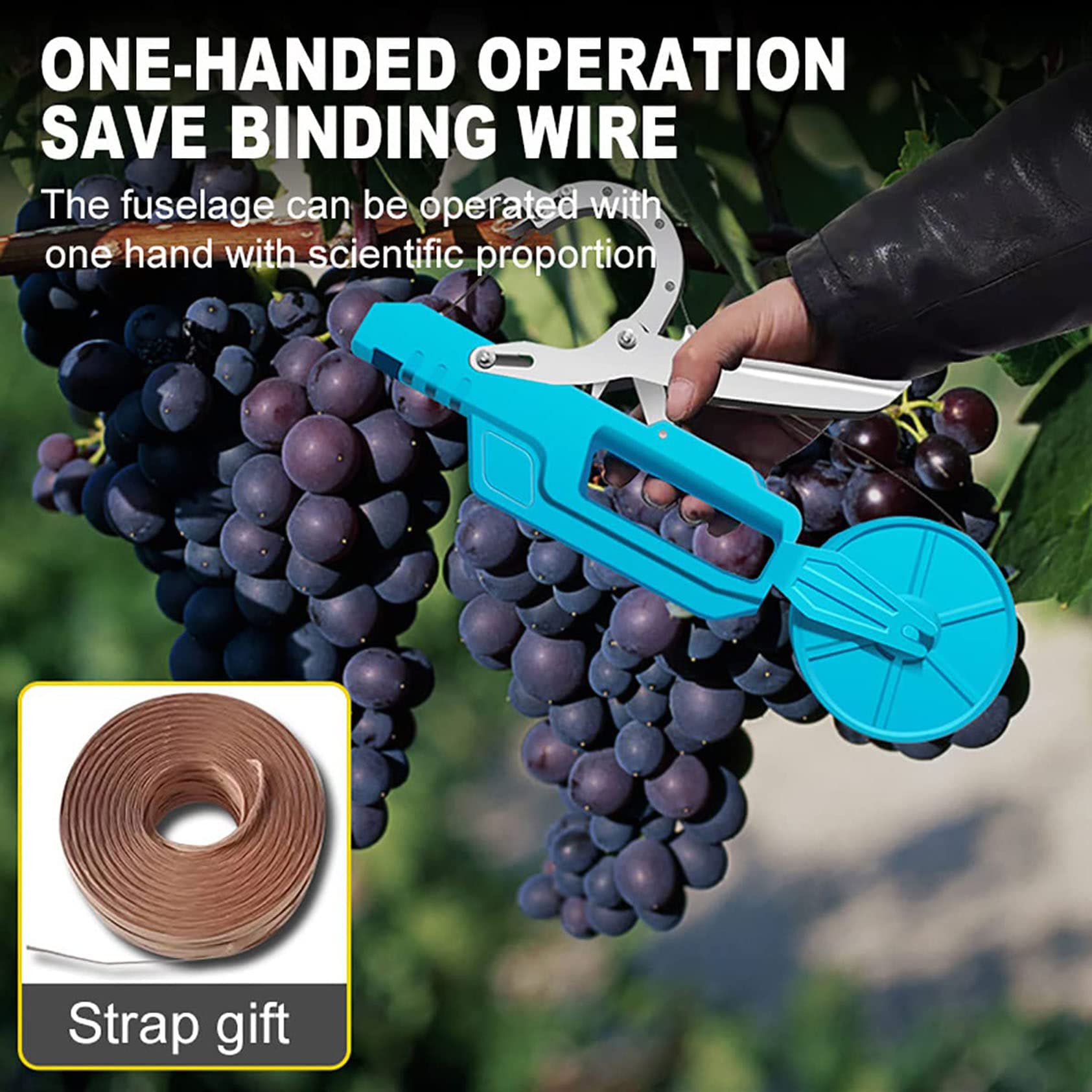 Plant Tying Machine - Garden Vineyard Binding Tape Tool for Vegetables, Grapes, Tomatoes, Cucumbers, Peppers & Flowers | Durable Plant Support for Fruits & Vegetables | Perfect for Home Gardens, Vineyards & Greenhouses