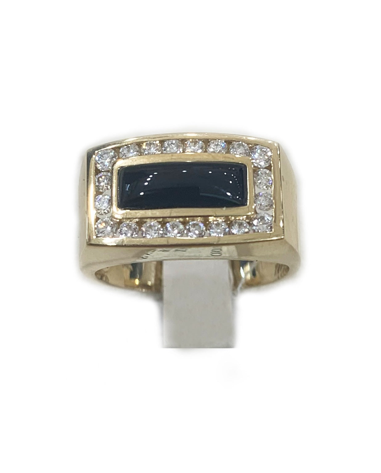 14K Yellow Gold Men's Onyx Ring – Elegant Black Onyx Stone Ring for Men, Durable & Hypoallergenic – Perfect for Weddings, Gifts & Formal Occasions
