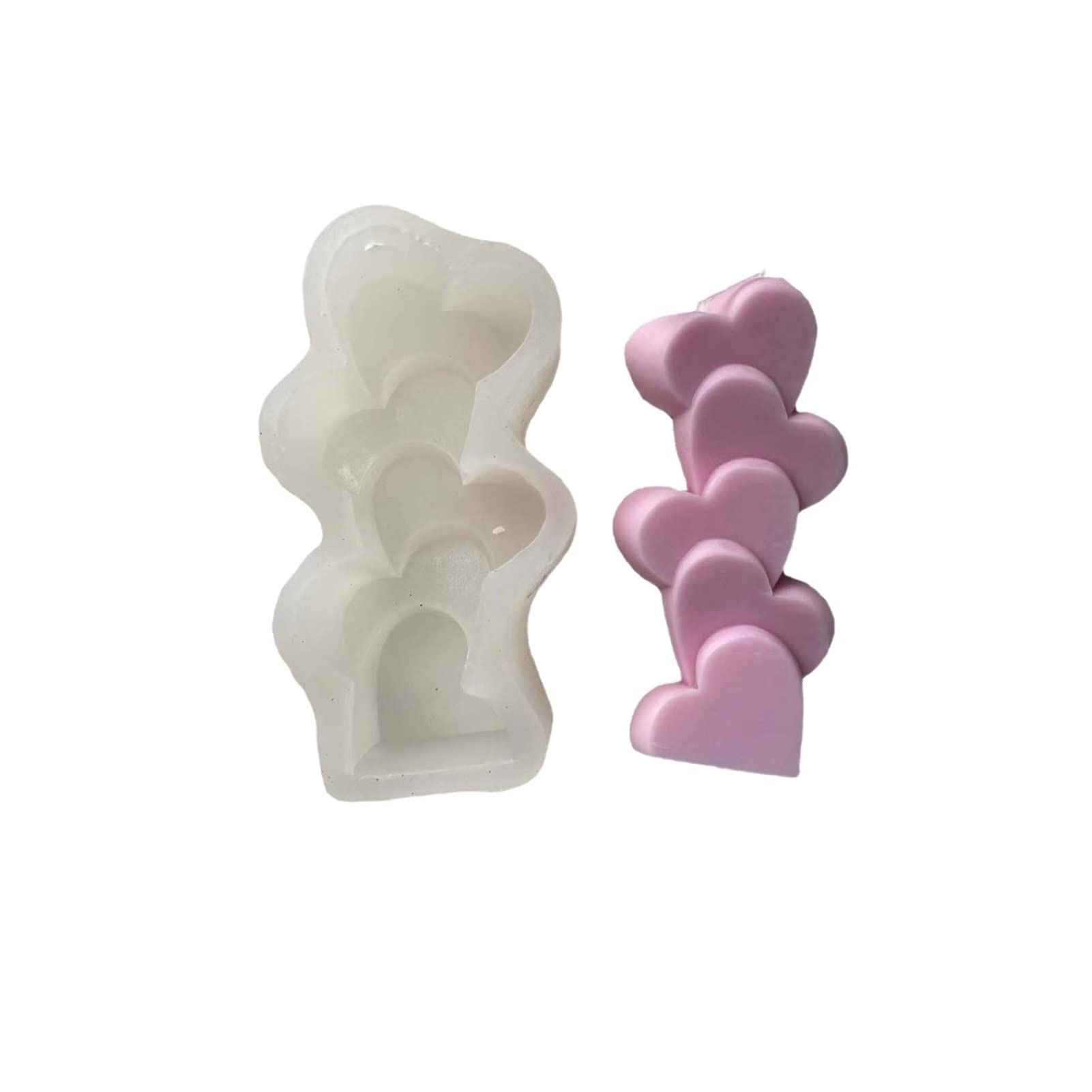 Premium Silicone Candle Molds Set - Flower, Four-Leaf Clover, Cactus & Daisy Shapes for DIY Aromatherapy Candles, Soap & Plaster Crafts | Reusable, Non-Stick, Handmade Stacked Love Candle Molds (Type 3, Size A) | Perfect for Home Decor, Wedding Favors & Relaxing Gifts