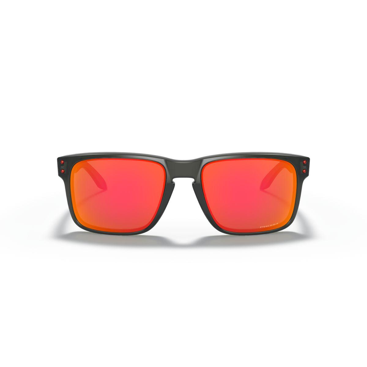 Oakley Holbrook Sunglasses - Low Bridge Fit, Grey Smoke Frame with Prizm Ruby Lenses (Model 0OO9244 924428) - Perfect for Outdoor Sports, Driving & Everyday Wear
