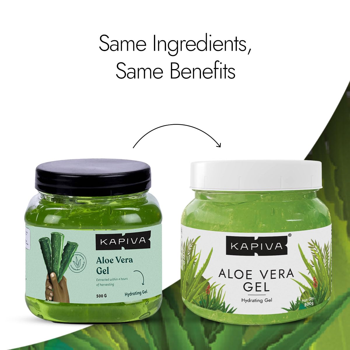 Kapiva Pure Aloe Vera Gel for Face & Hair - 500g Hydrating, Moisturizing & Soothing Skin Care | Multipurpose Aloe Gel for Sunburn Relief, After Shave, Hair Mask & Daily Skincare