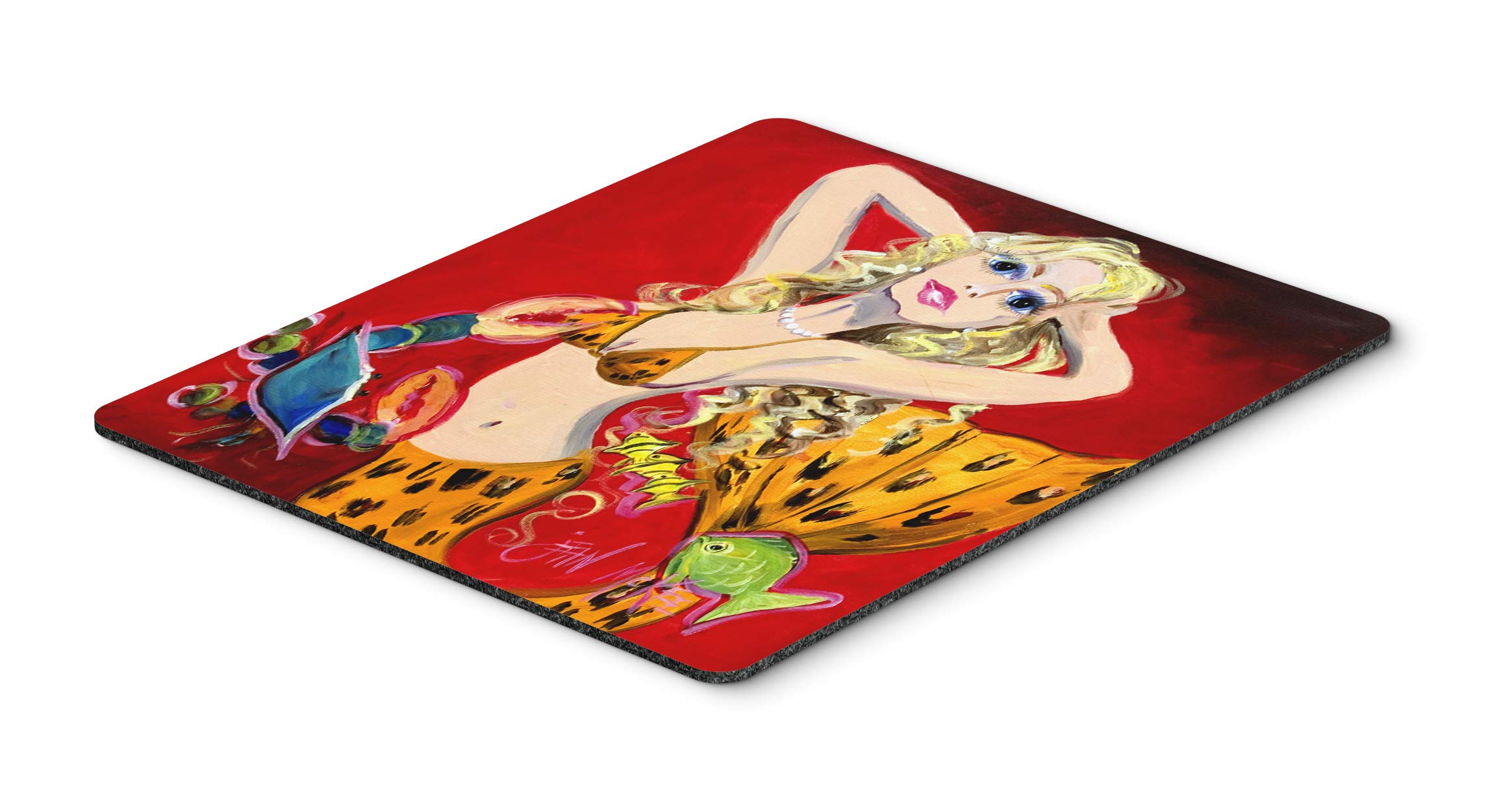 Red Mermaid Mouse Pad & Trivet - Washable Large Non-Slip Desk Mat for Home Office, Gaming, Computer & Laptop Use | Perfect for Work, Decor & Kitchen Protection
