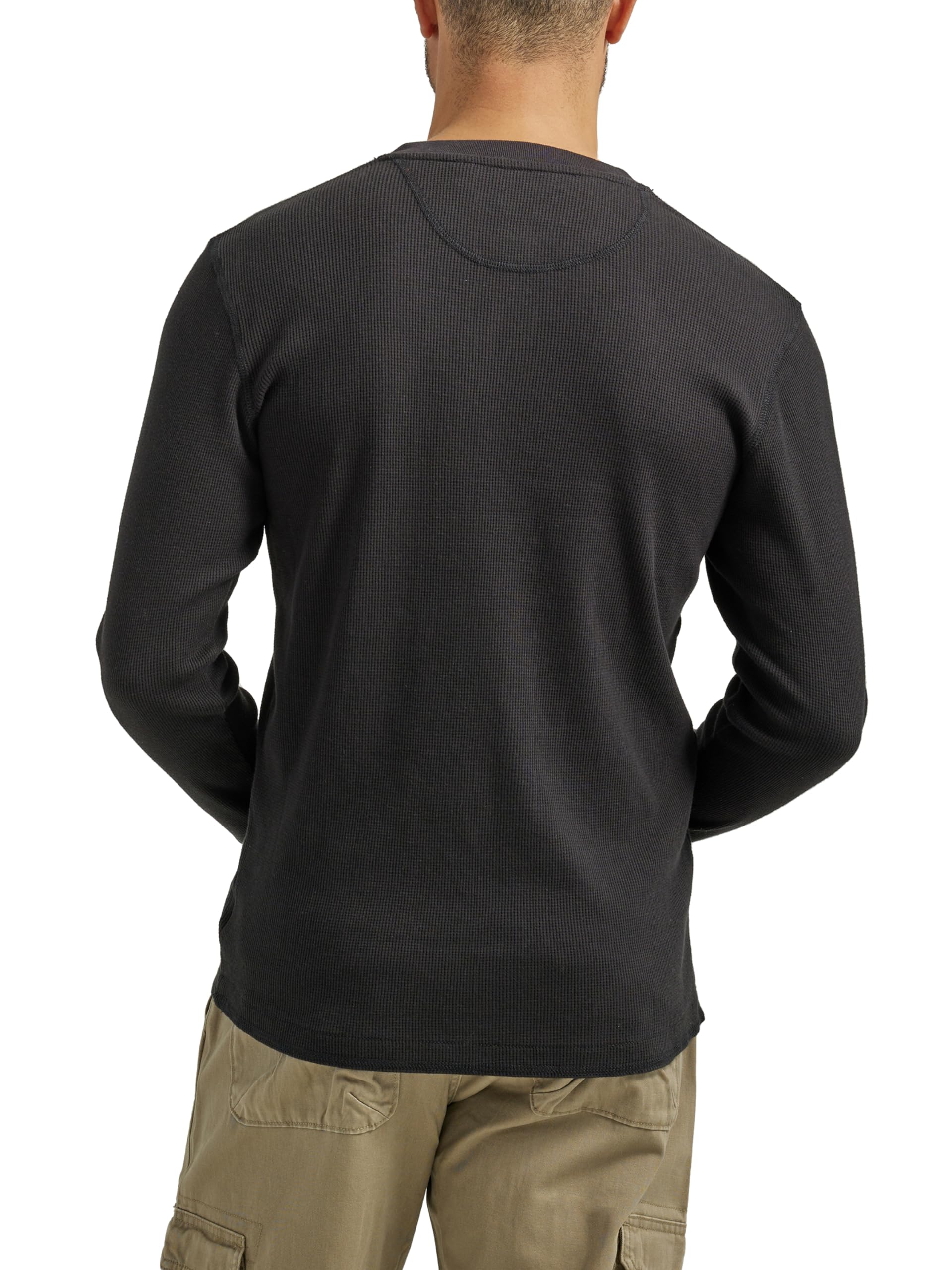 Wrangler Authentics Men's Long Sleeve Waffle Henley Shirt - Comfortable Thermal Crewneck Top for Winter, Fall & Layering | Casual Wear, Outdoor Activities & Work