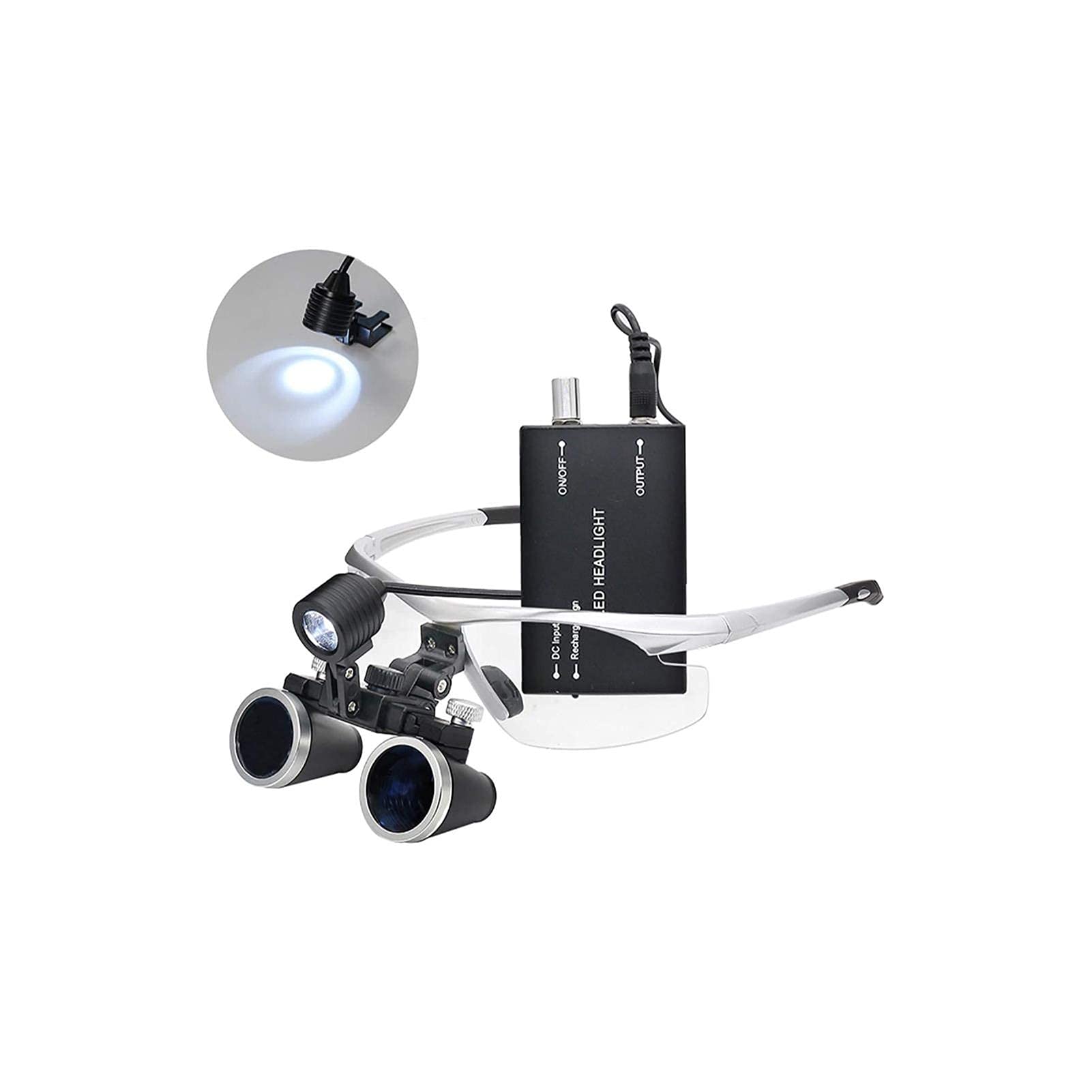 BD.Y Professional Dental Loupes - 2.5X & 3.5X Magnification LED Headlight Surgical Magnifying Glasses for Dentists | 420mm Working Distance | Perfect for Dental Procedures, Oral Surgery & Medical Examinations