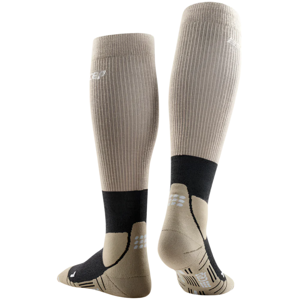 CEP Men's Hiking Merino Wool Socks - Sand/Grey - Moisture Wicking & Temperature Regulating for Outdoor Adventures, Trekking & Cold Weather Activities