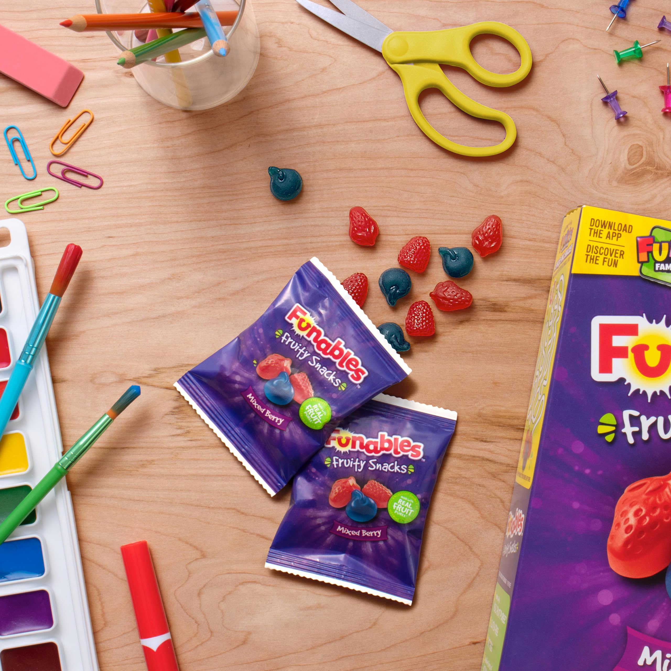 Funables Mixed Berry Flavored Fruity Snacks - 0.8 oz (22 Count) | Healthy Kids Snacks for Lunch Box, School, Parties & On-the-Go