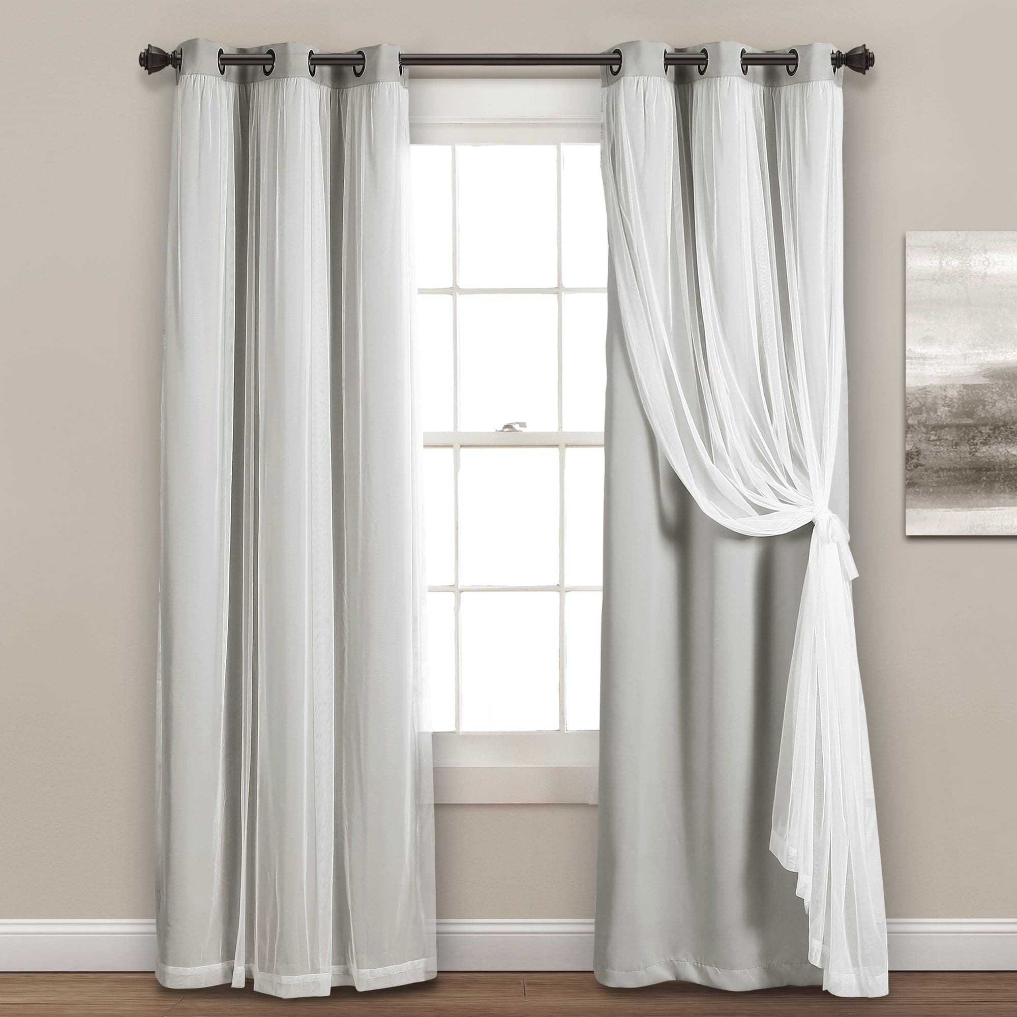 Blackout Curtains with Grommet Top & Insulated Lining - Thermal Sheer Window Panels for Bedroom, Living Room & Home Office - Energy Efficient & Noise Reducing