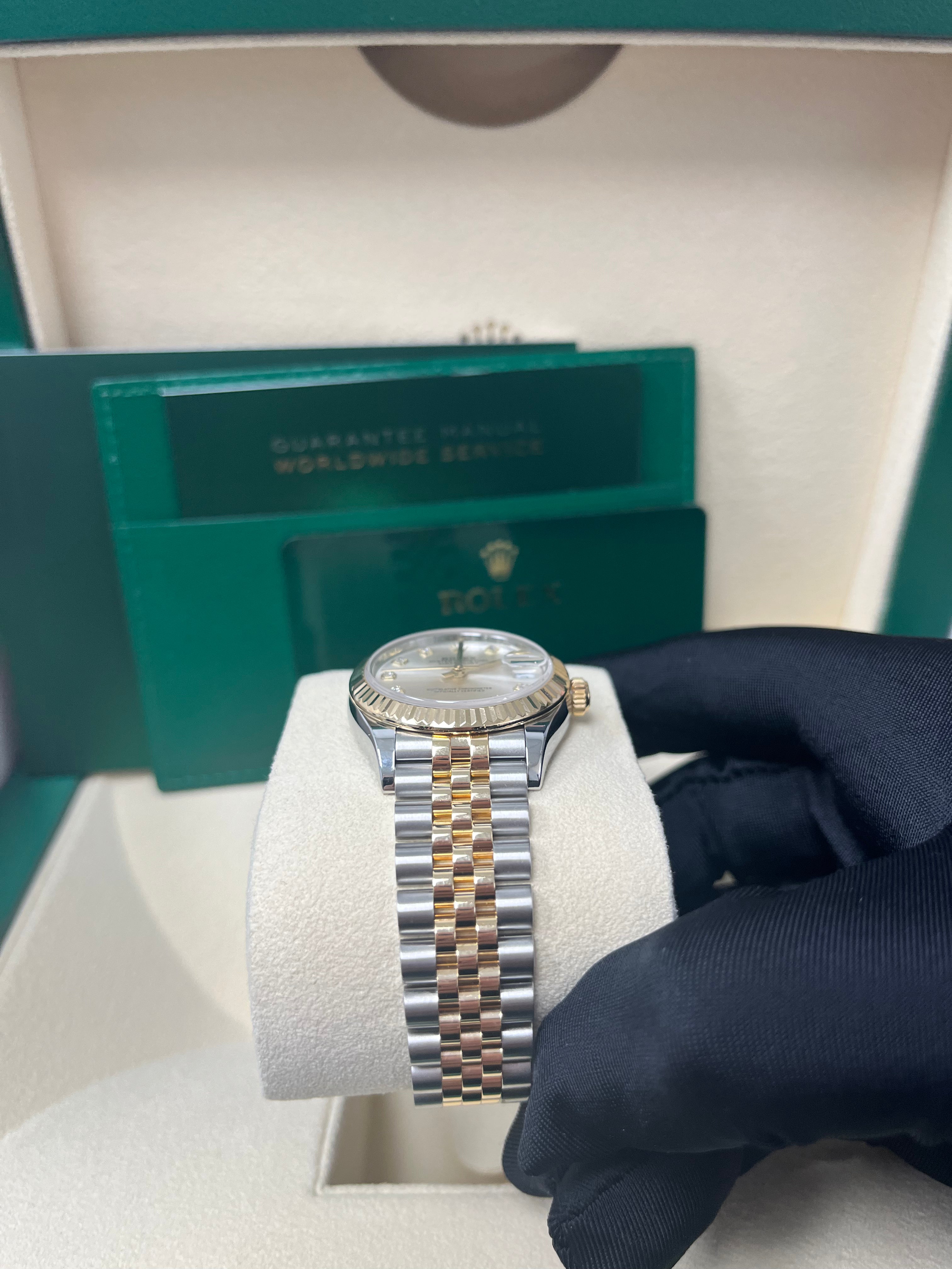 Rolex Datejust 31mm Watch - Steel & Yellow Gold, Fluted Bezel, Silver Diamond Dial, Jubilee Bracelet 278273 - Luxury Women's Watch for Business, Parties & Special Occasions