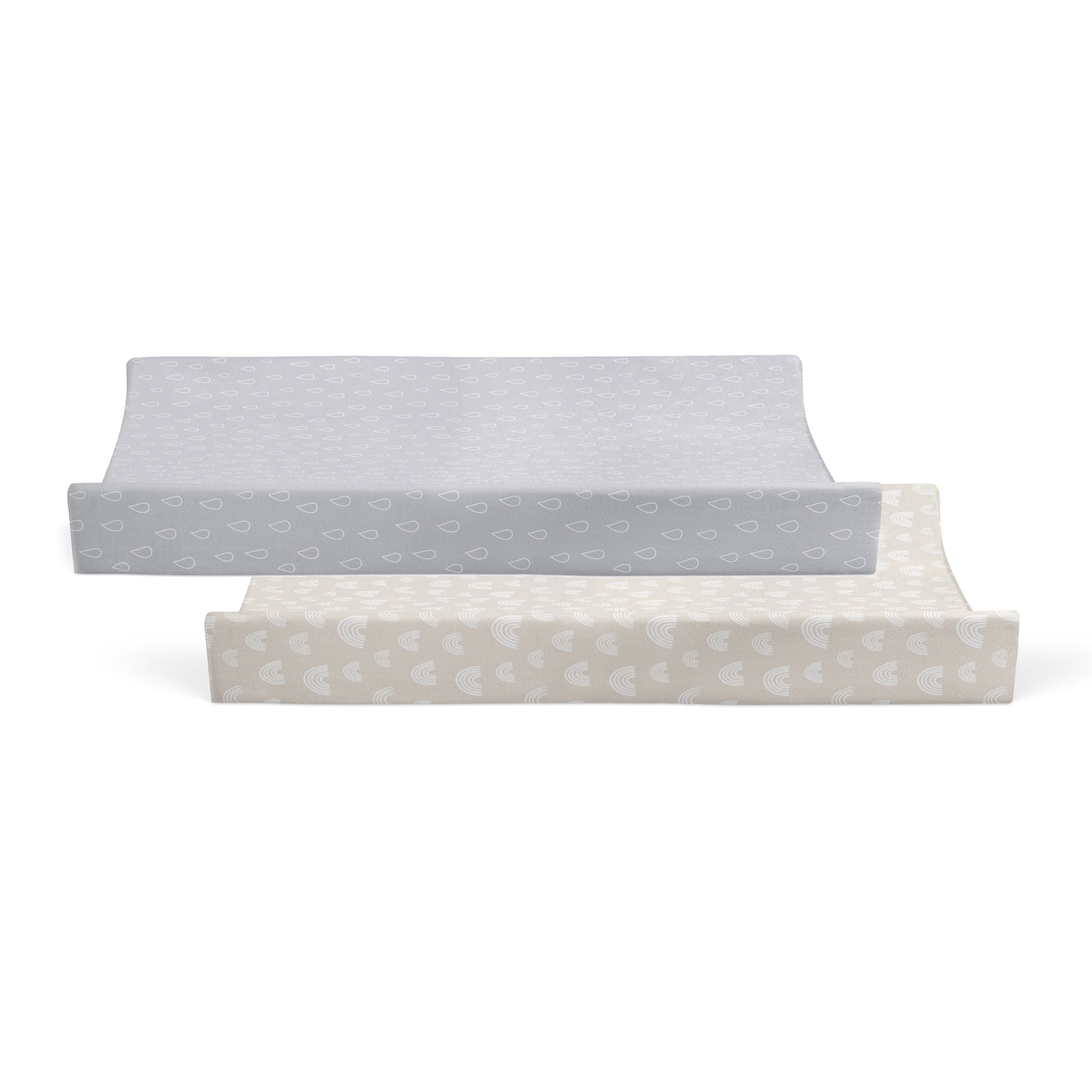 Nordic 2-Pack Waterproof Changing Pad Covers - Soft Grey & Sand Colors for Baby Nursery | Ideal for Diaper Changing Tables, Cribs & Travel Use