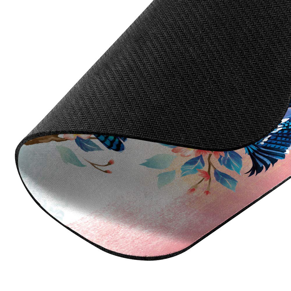 Non-Slip Rectangle Mouse Pad with Blue Jay Birds Design - Large Gaming Mousepad for Computer, Laptop & Office Desk - Perfect for Work, Gaming & Home Office Use