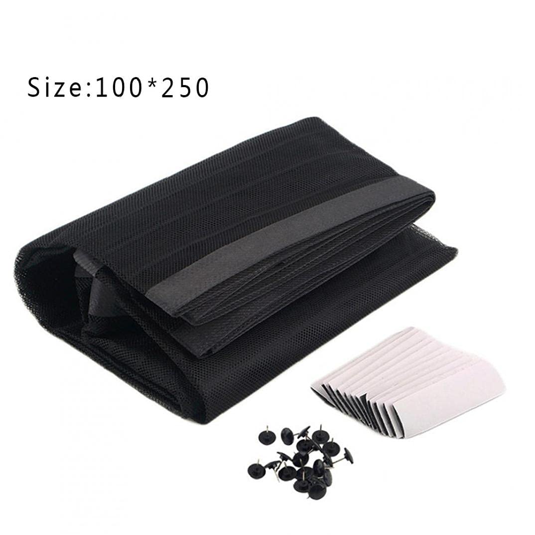 Black Magnetic Sliding Mosquito Net Door Curtain - 100x250cm, Balcony & Living Room Bug Screen with Strong Magnets for Easy Use - Keep Mosquitoes Out While Enjoying Fresh Air