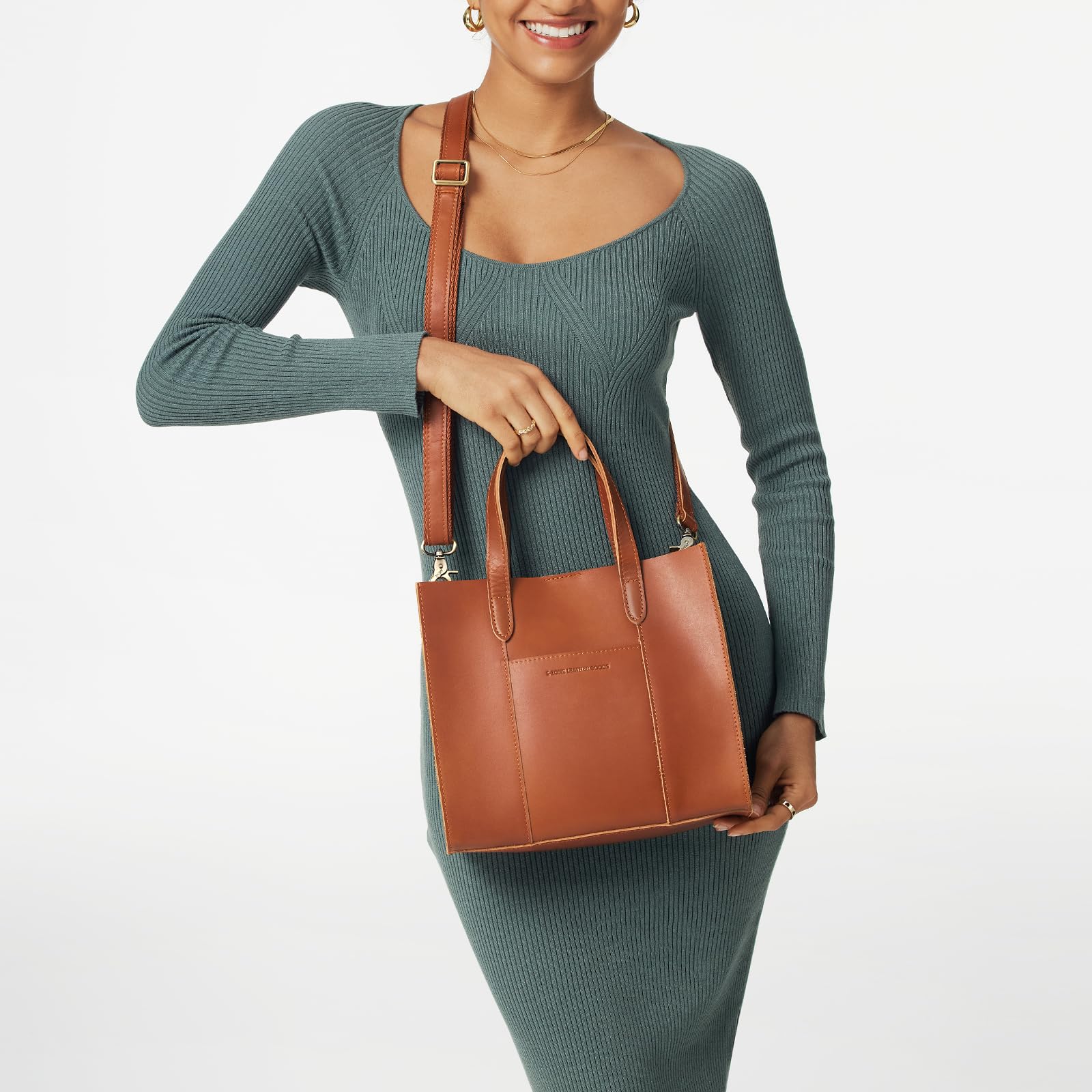 S-ZONE Women's Leather Crossbody Tote Bag - Stylish Satchel with Top Handle & Shoulder Strap - Perfect for Work, Travel & Everyday Use
